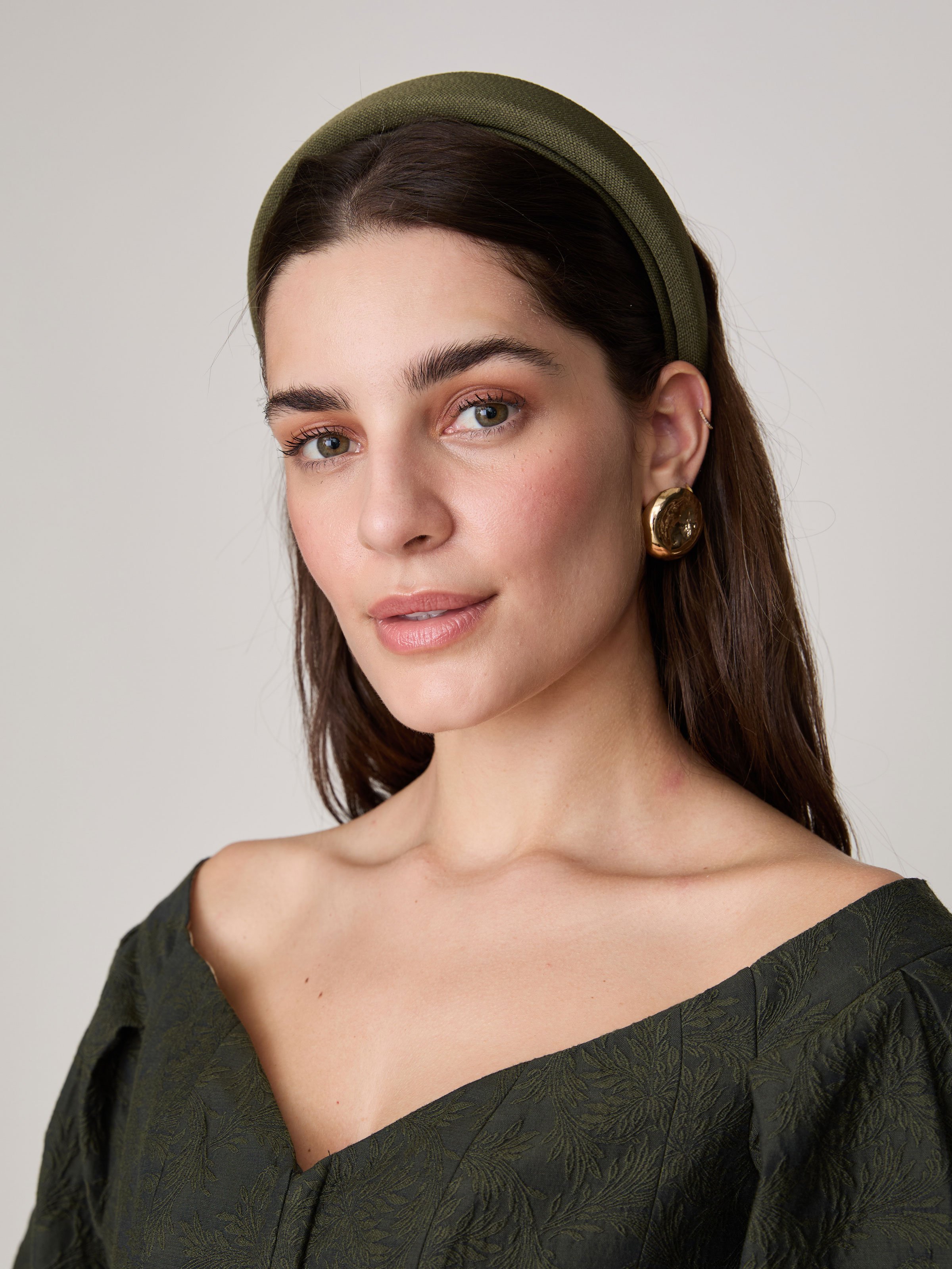 Haarreif mit Struktur in Khaki