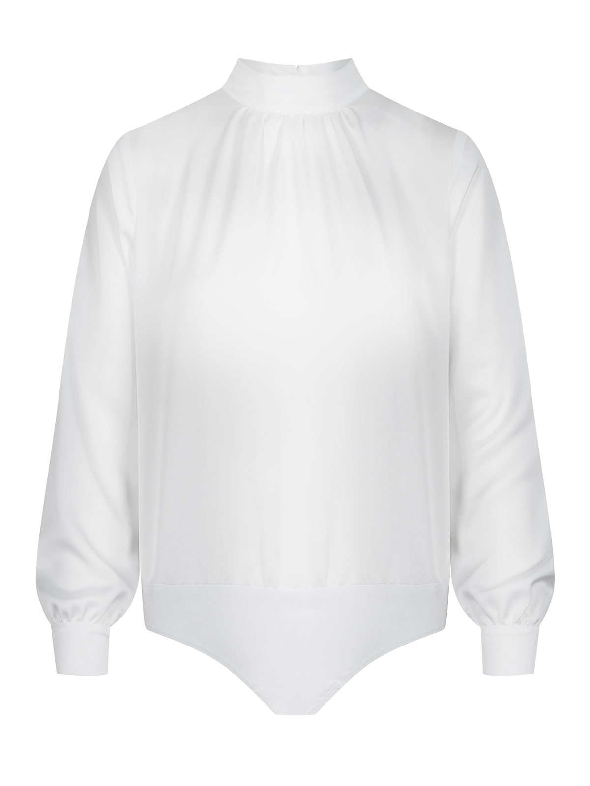 Weißer Blusenbody aus Satin