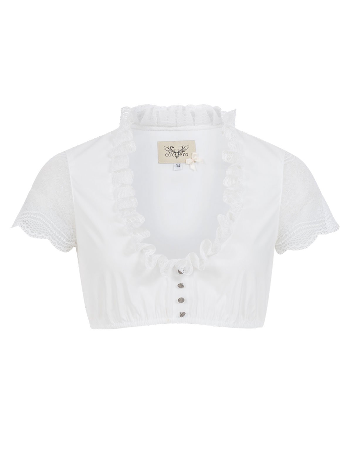Weiße Dirndlbluse mit Rüschen