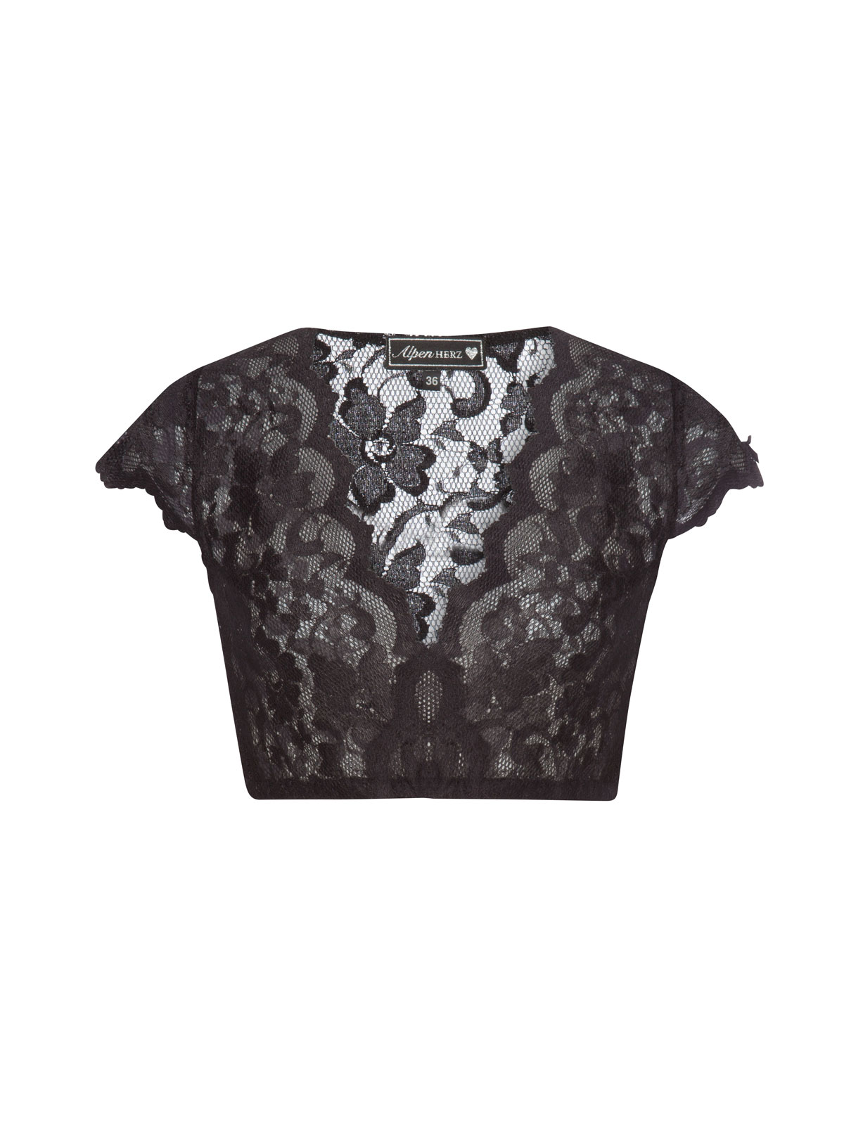 Schwarze Dirndlbluse aus Spitze