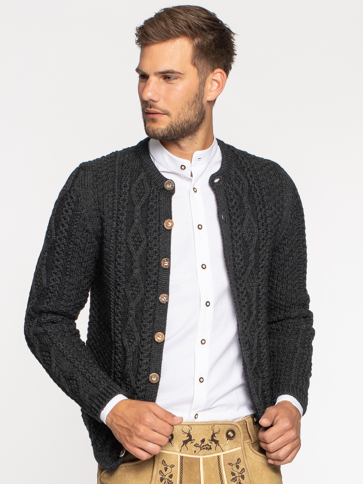 Zopfmuster Trachten Strickjacke