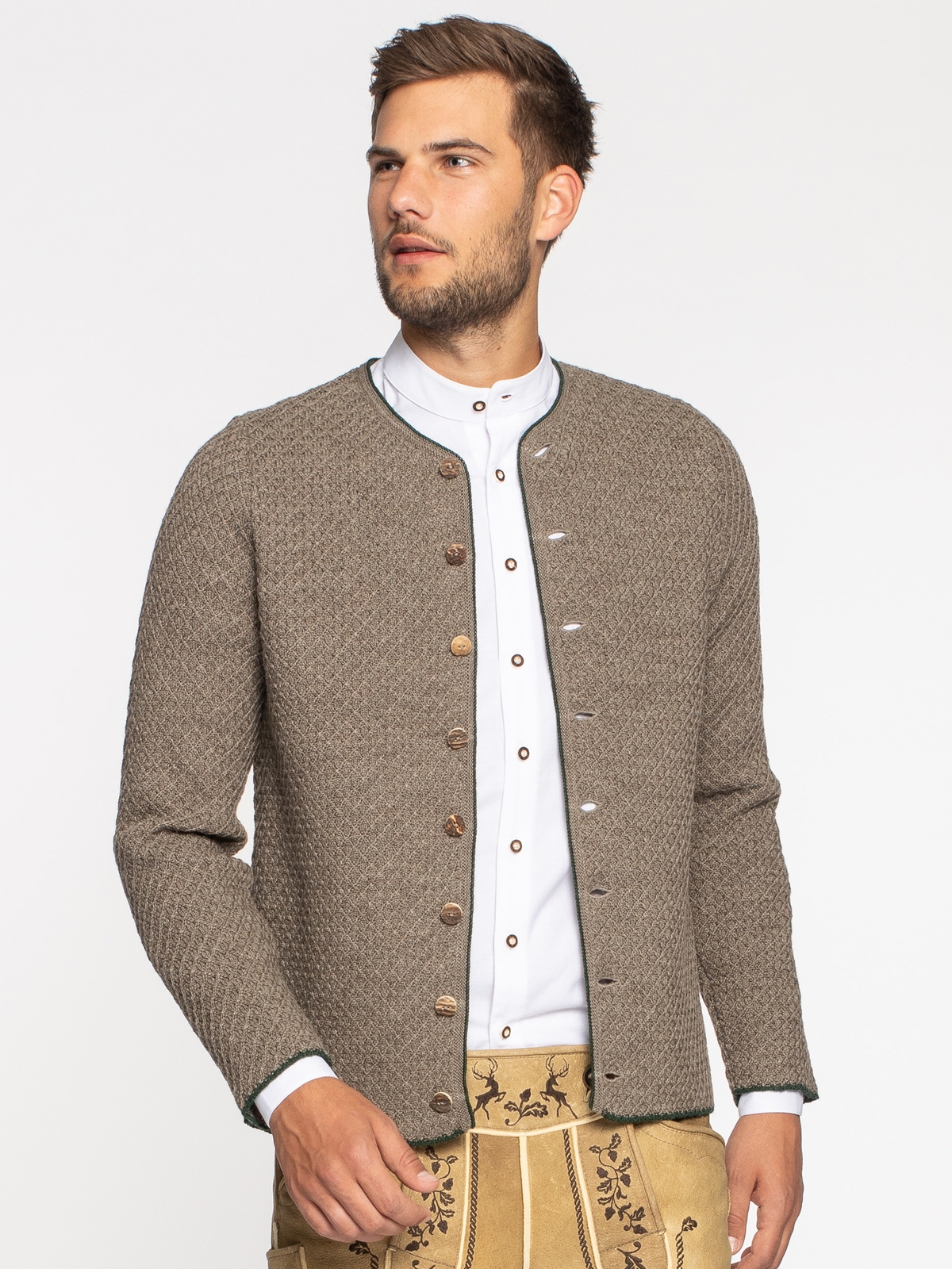 Herren-Strickjacke in Beige