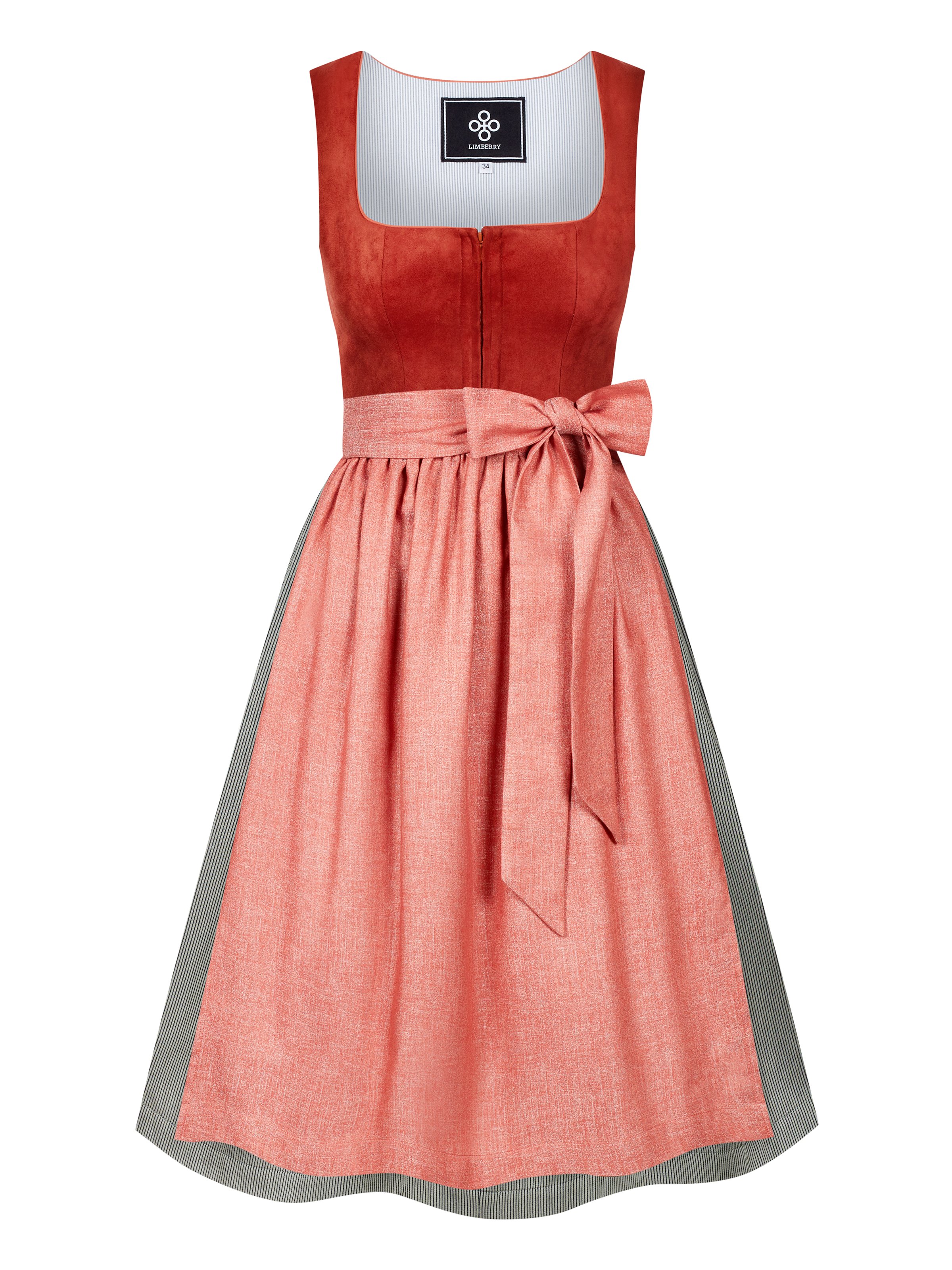 Rostrotes Dirndl mit Velours-Mieder Rostrotes Dirndl mit Velours-Mieder