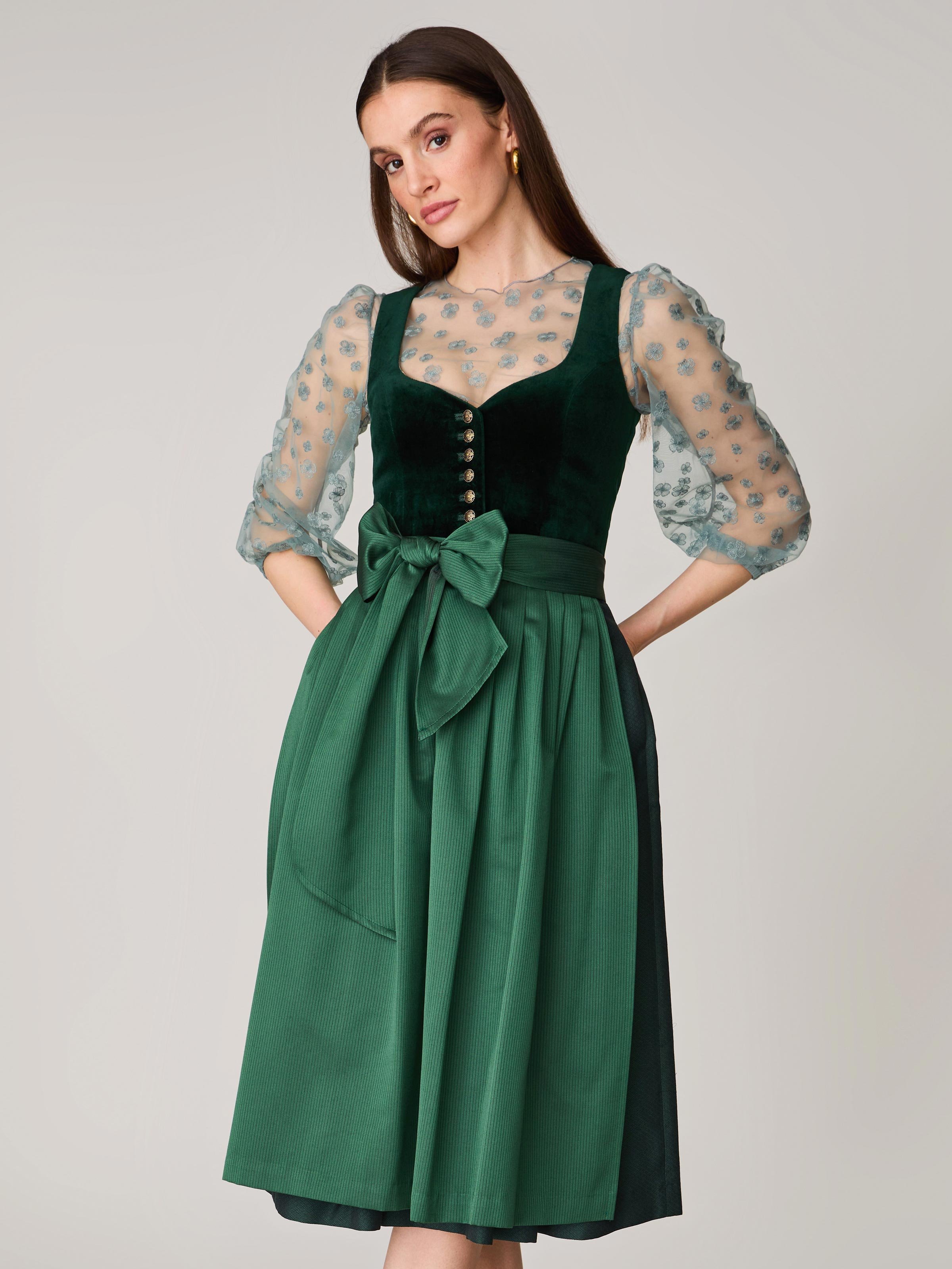 Dunkelgrünes Samtdirndl