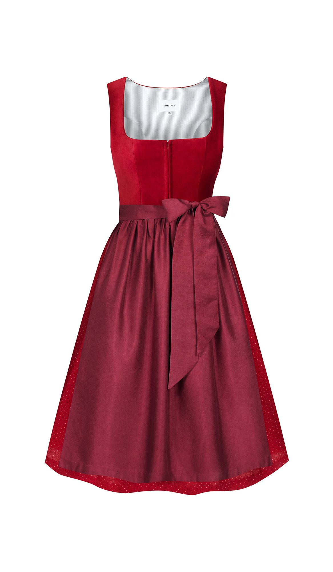 Dunkelrotes Dirndl mit Samtmieder