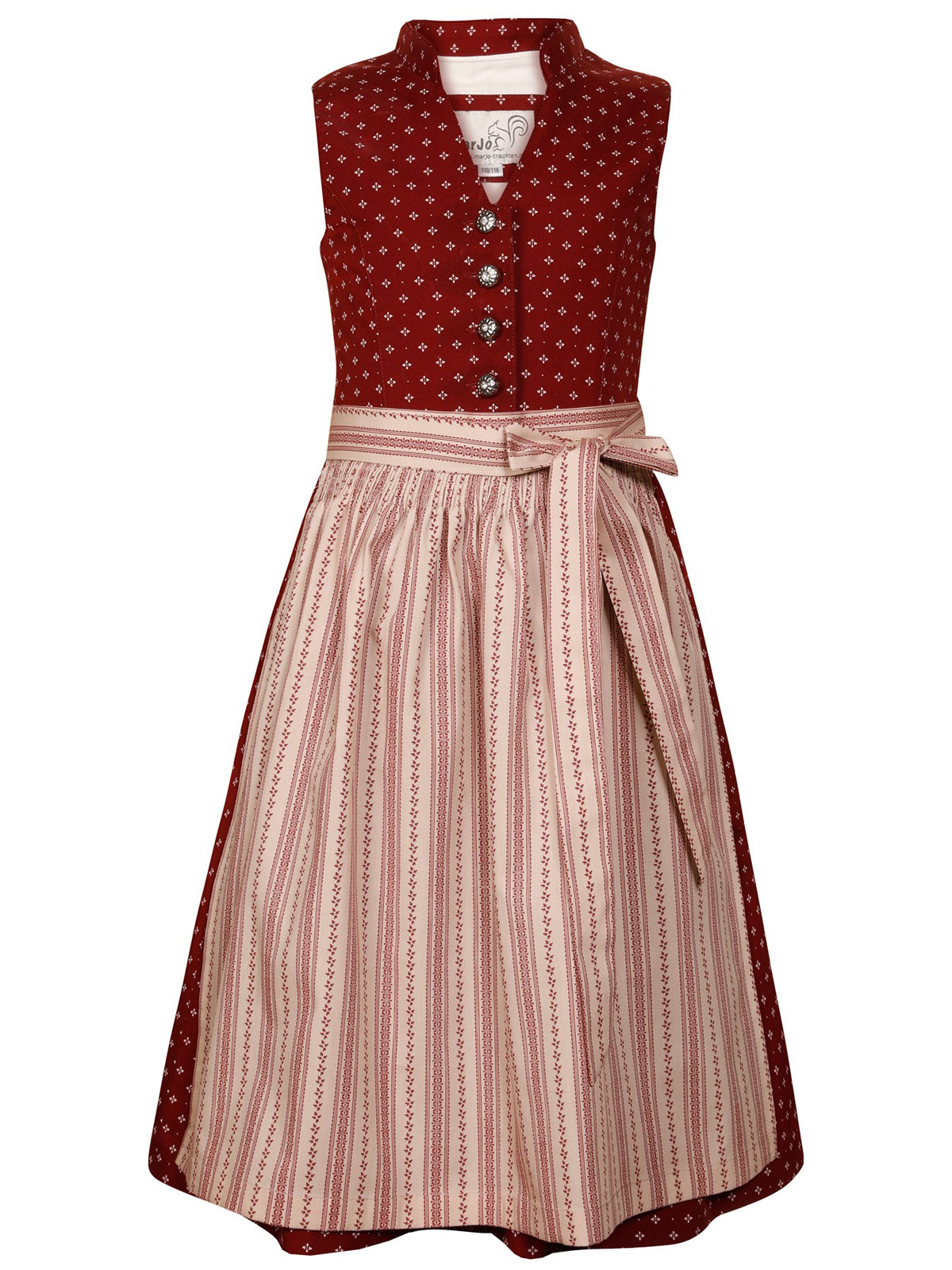 Süßes hochgeschlossenes Dirndl in Bordeauxrot