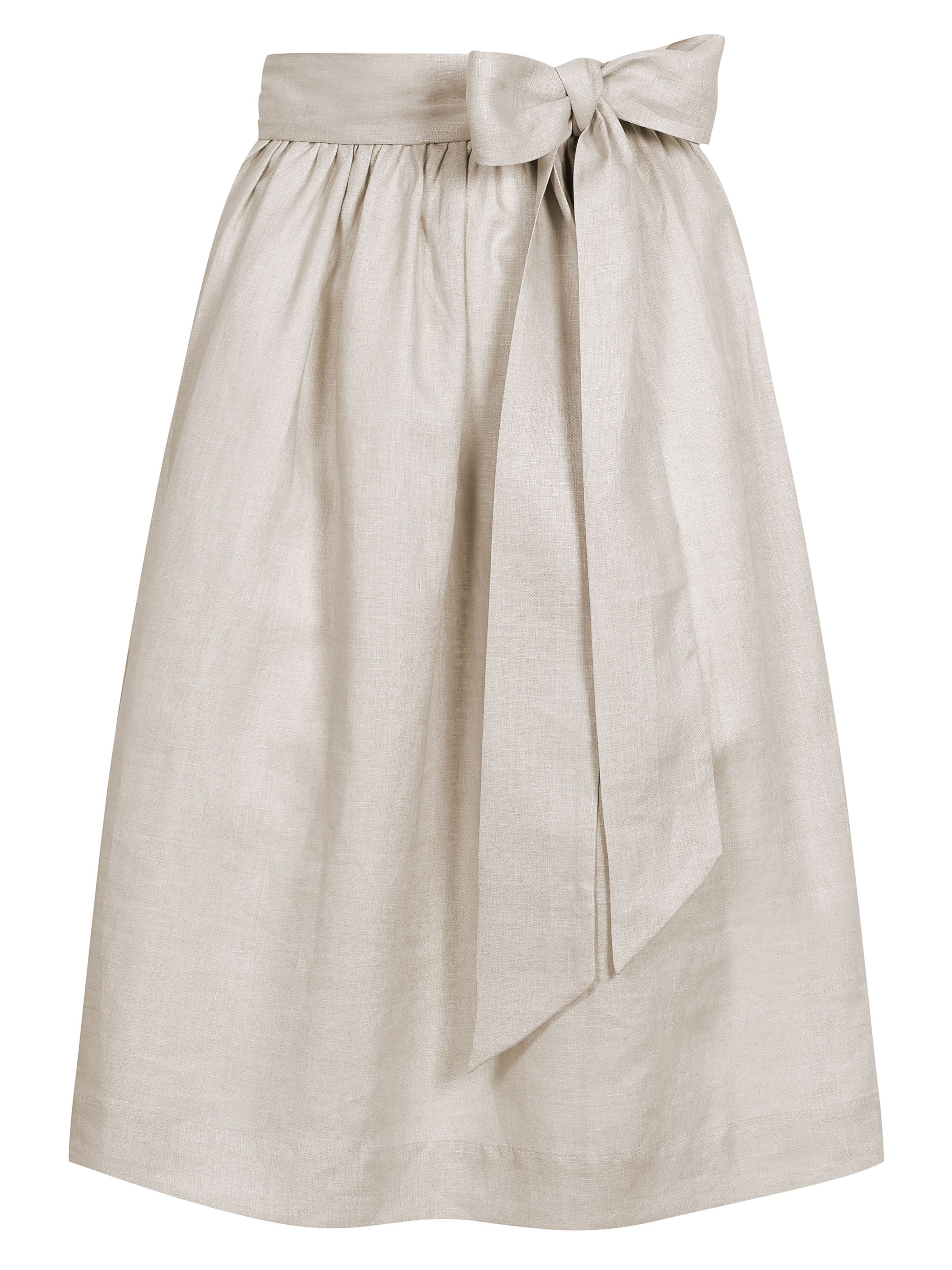Beige Dirndlschürze aus Leinen