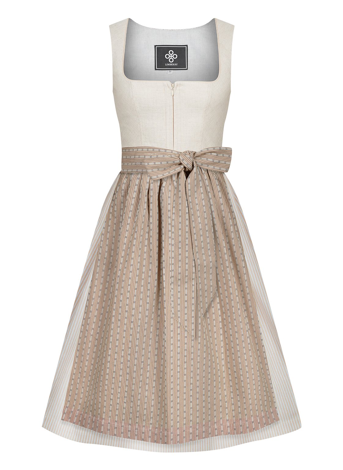Beiges Leinen-Dirndl 