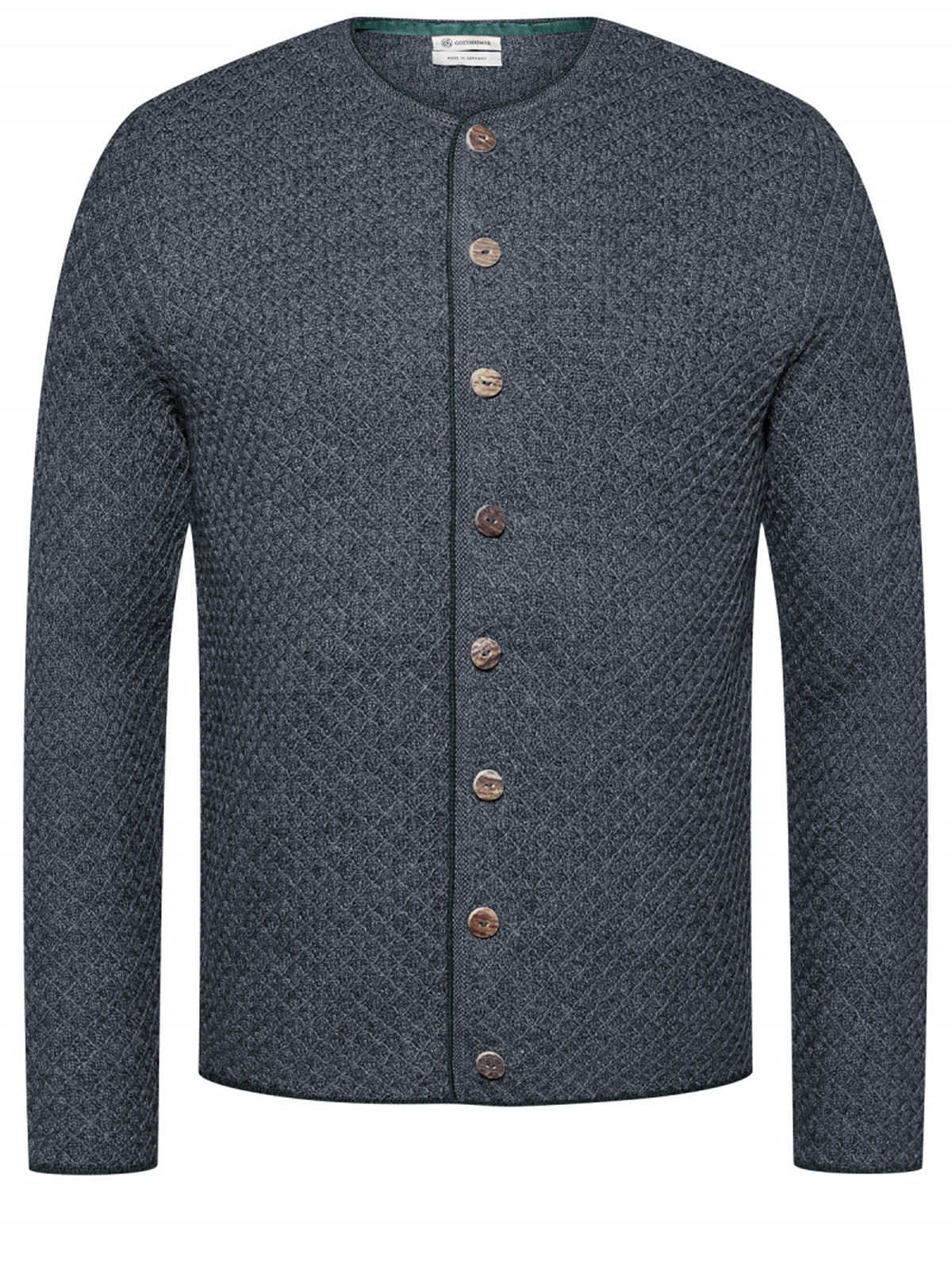 Grauer Strickjanker mit Waffelmuster