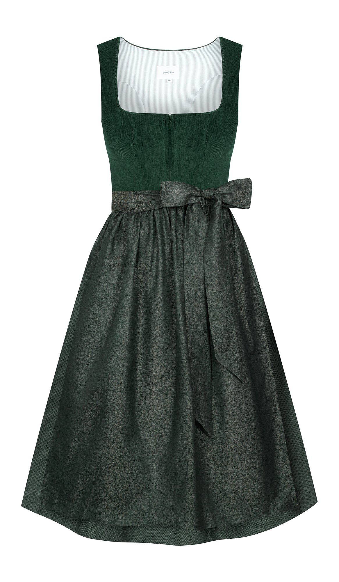 Dunkelgrünes Dirndl mit Cord-Mieder