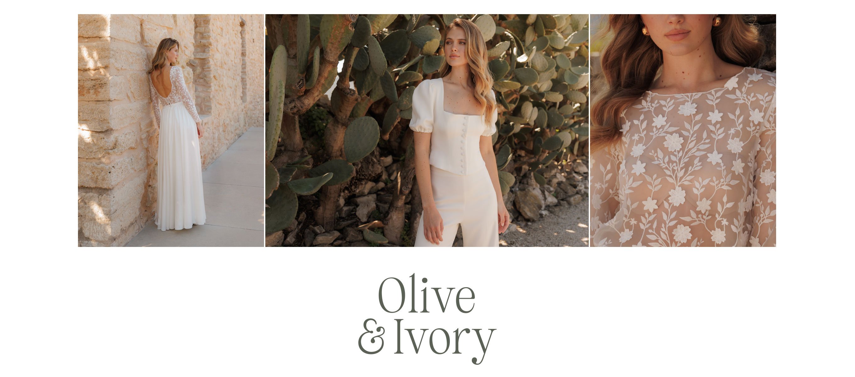 Standesamt Braut Mode Olive & Ivory Kollektion Banner