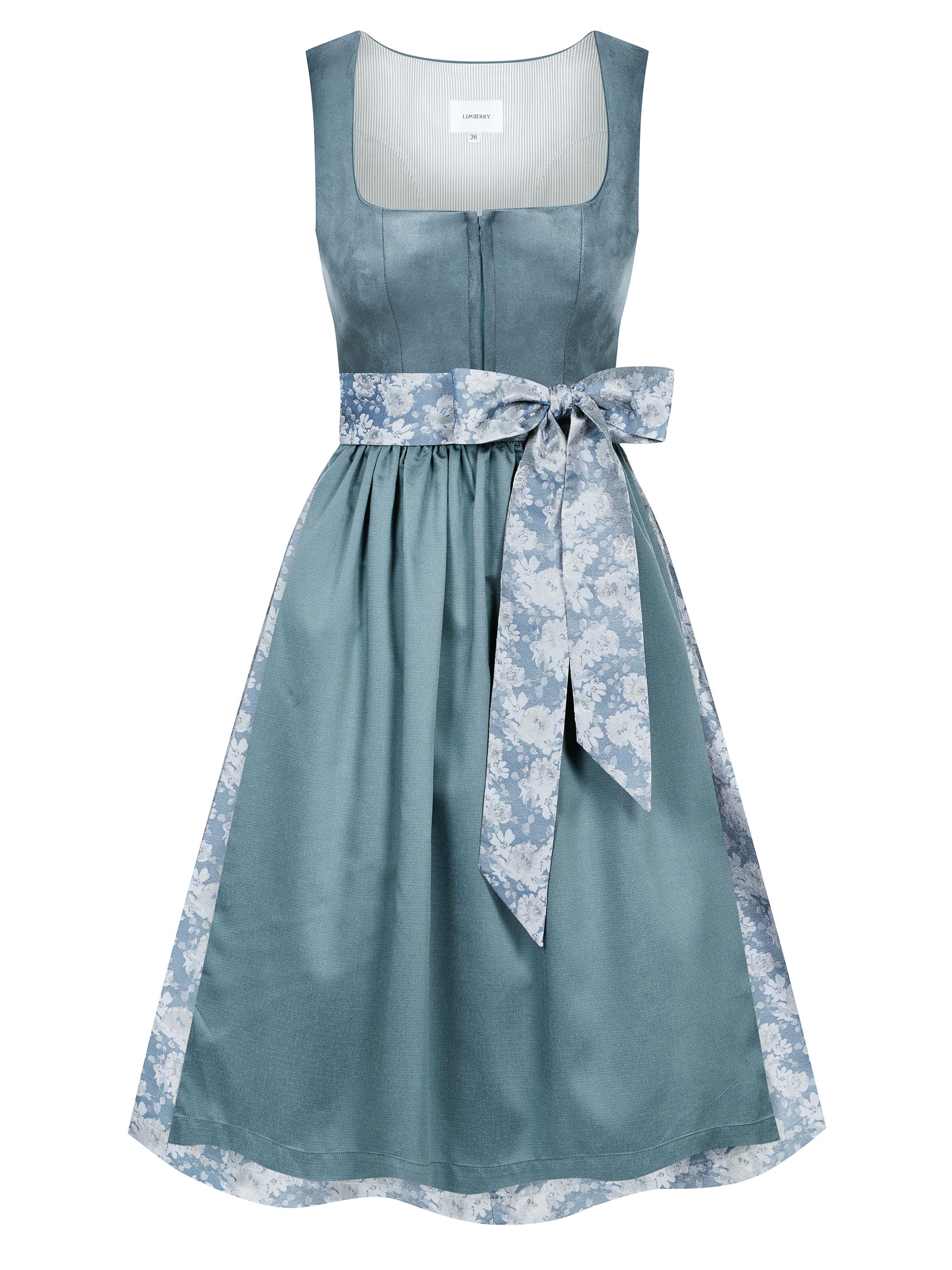 Aquablaues Dirndl mit Velours-Mieder