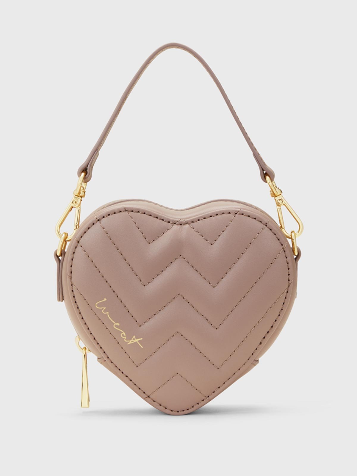Herzförmige Tasche in Taupe