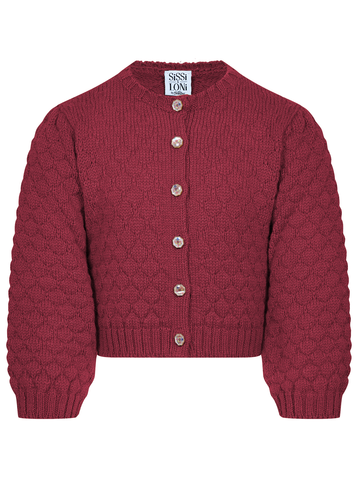 Dunkelrote Strickjacke für Kinder