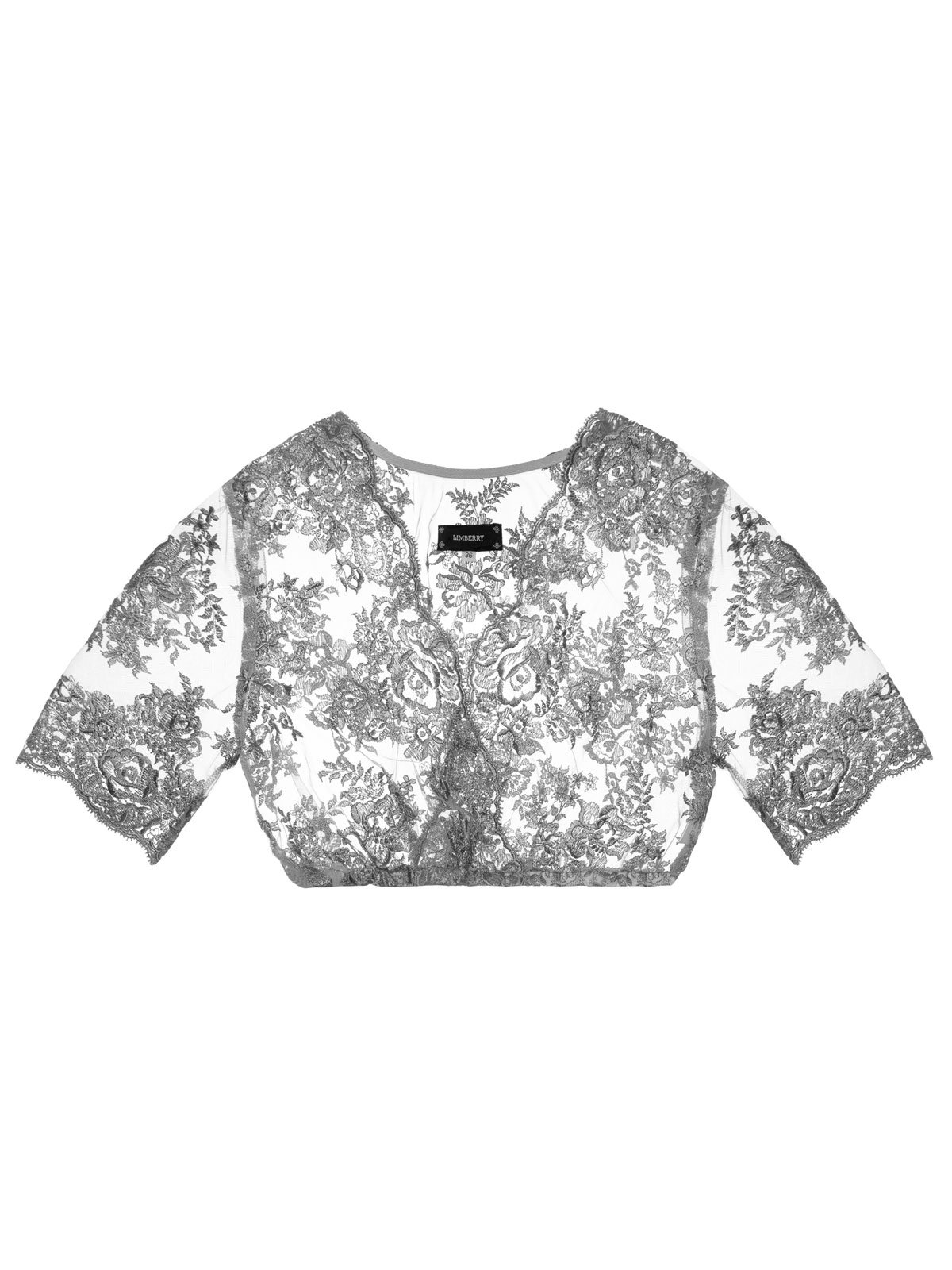 Graue Spitzen Dirndlbluse 