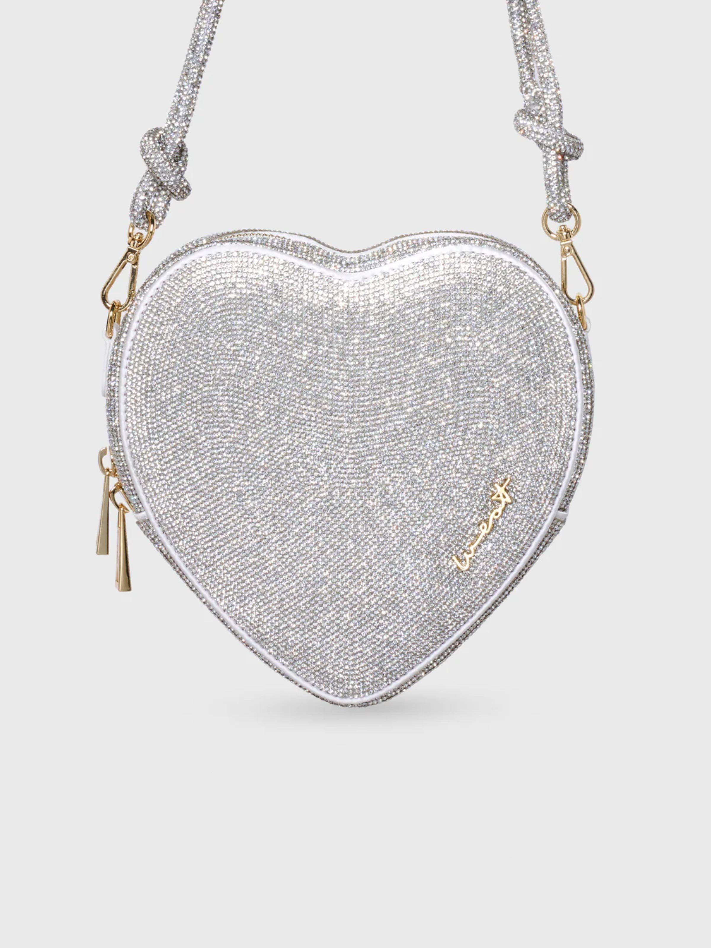 Herzförmige Tasche mit Strass