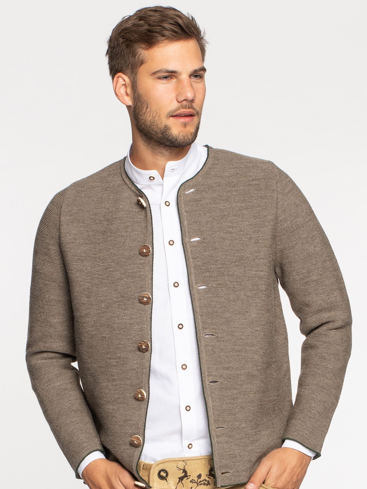 Herren Strickjanker in Beige