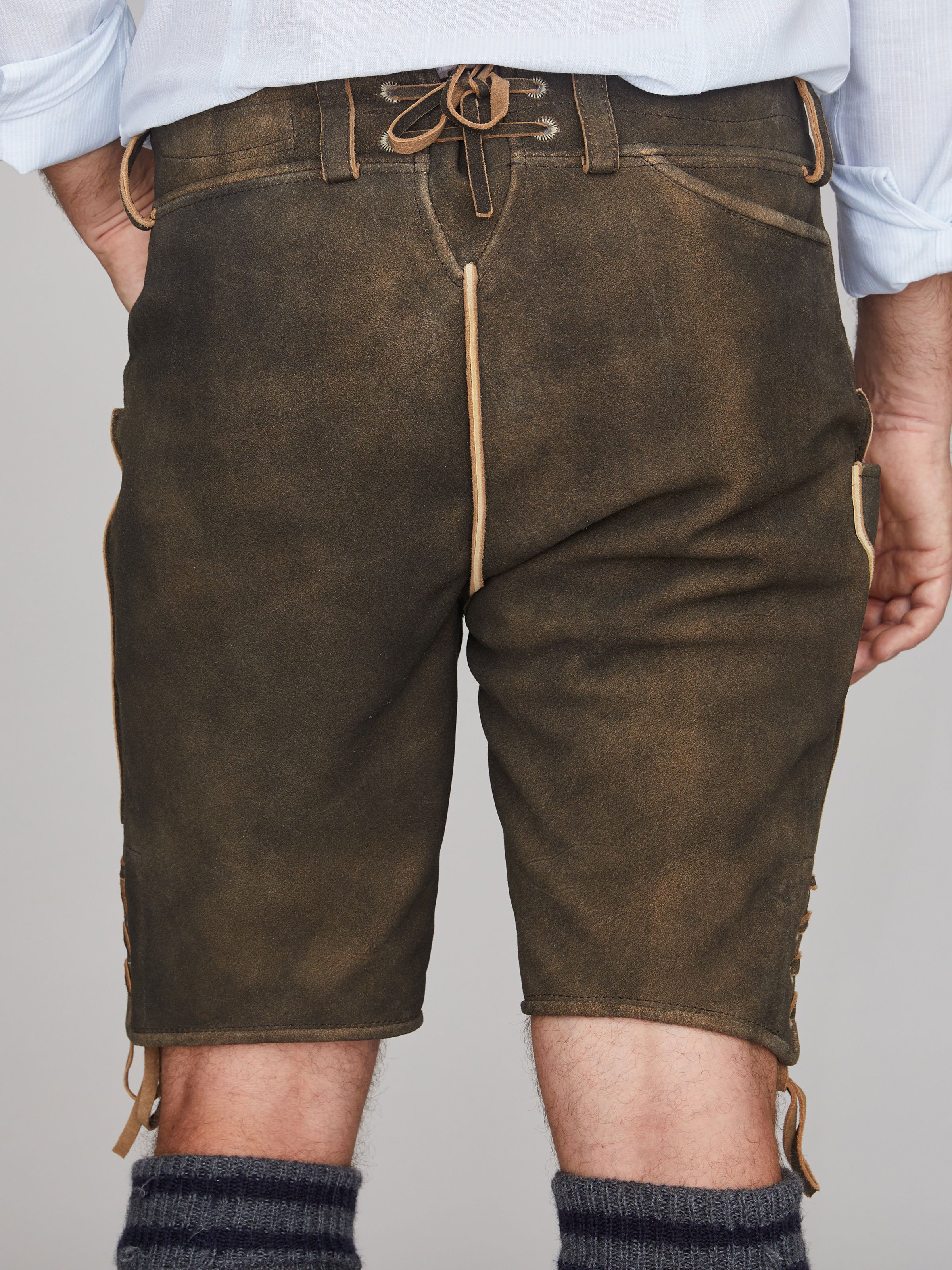 Dunkelbraune Lederhose Dunkelbraune Lederhose