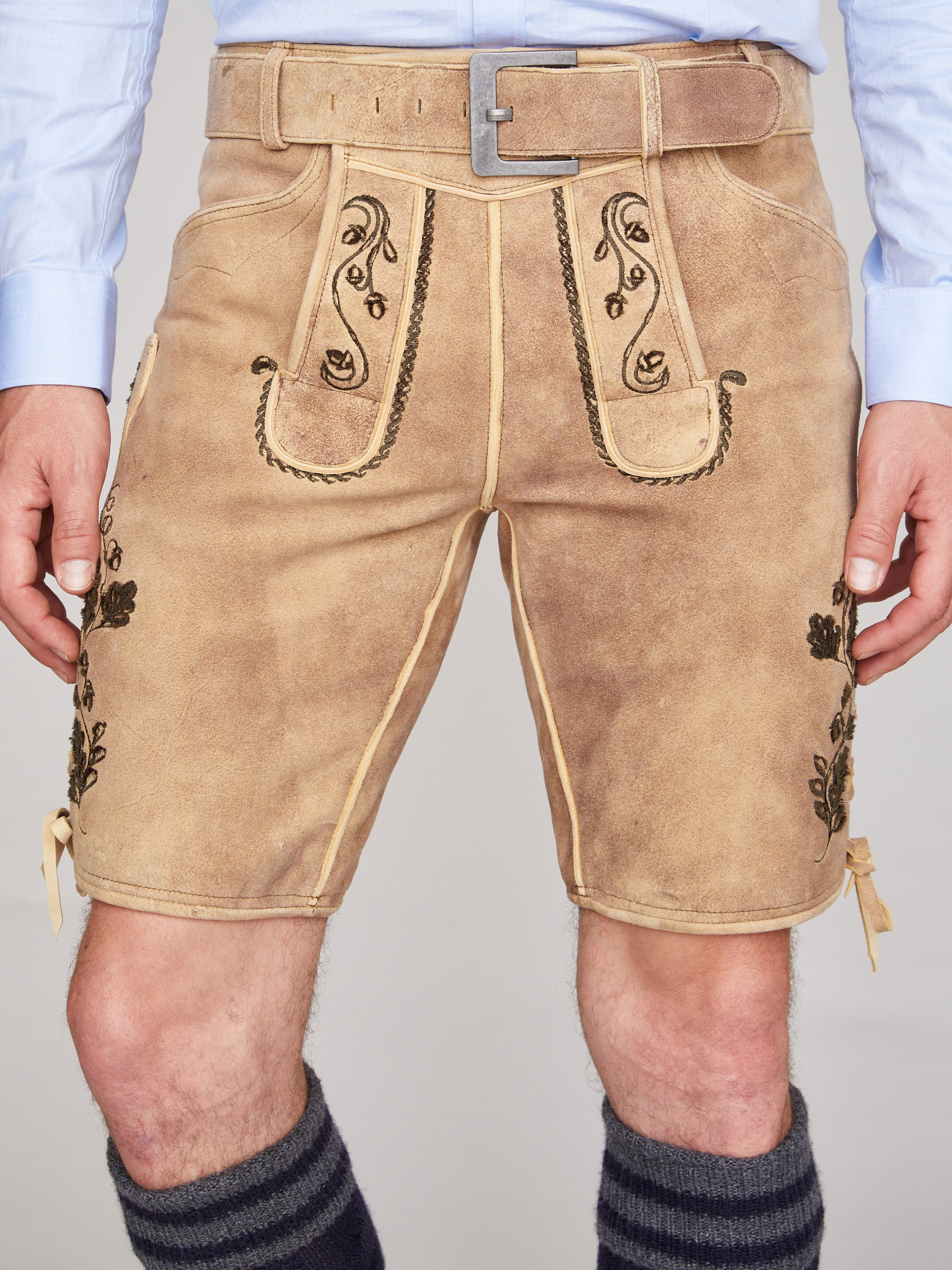 Naturfarbene Ziegenlederhose  