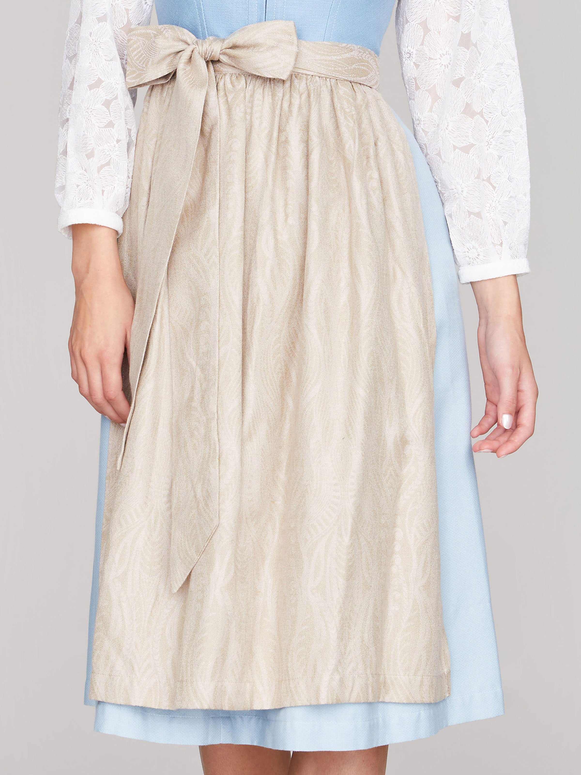 Beige Dirndlschürze mit Muster