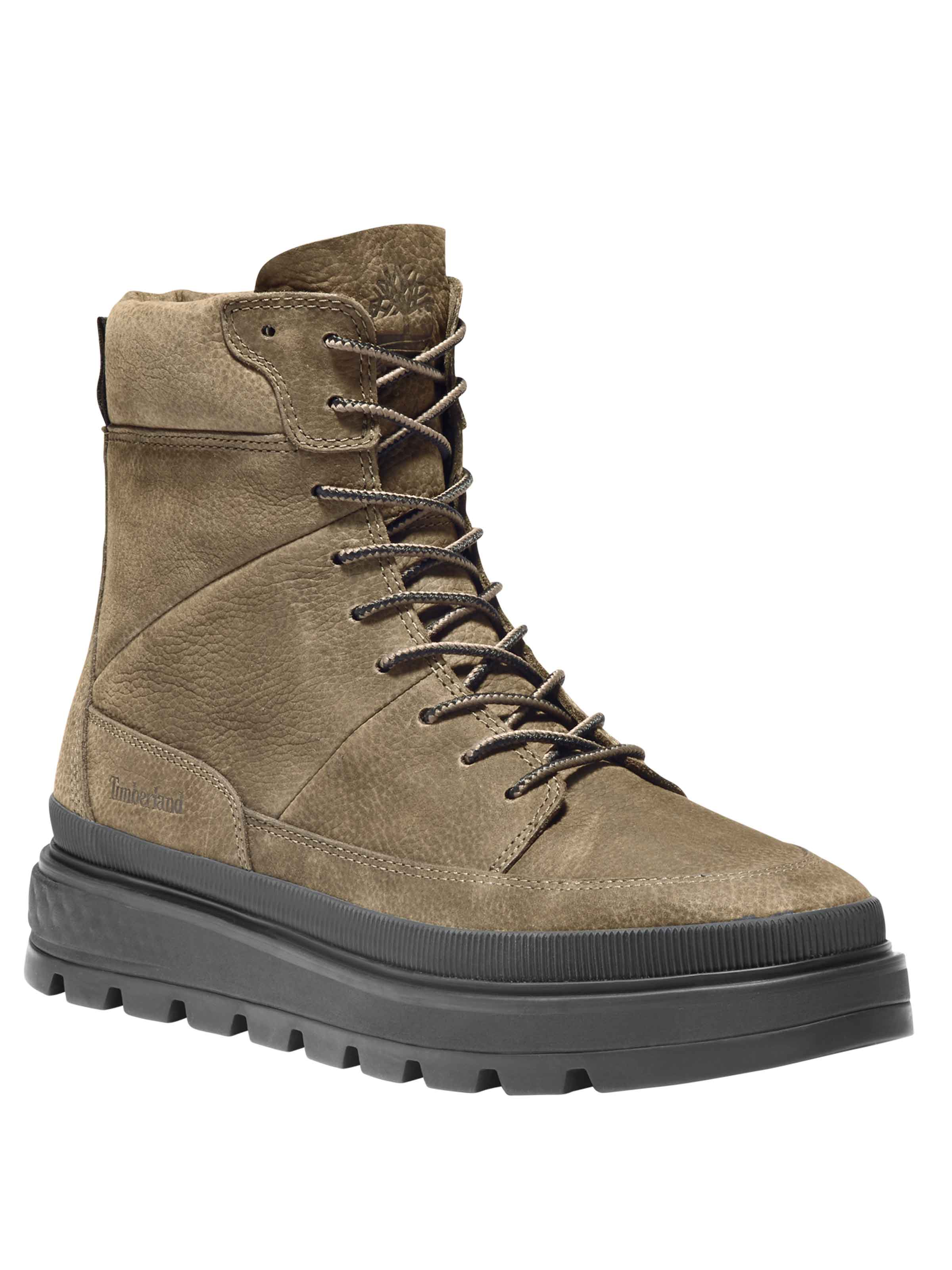 Brauner Ankleboot aus Leder mit Schnürung