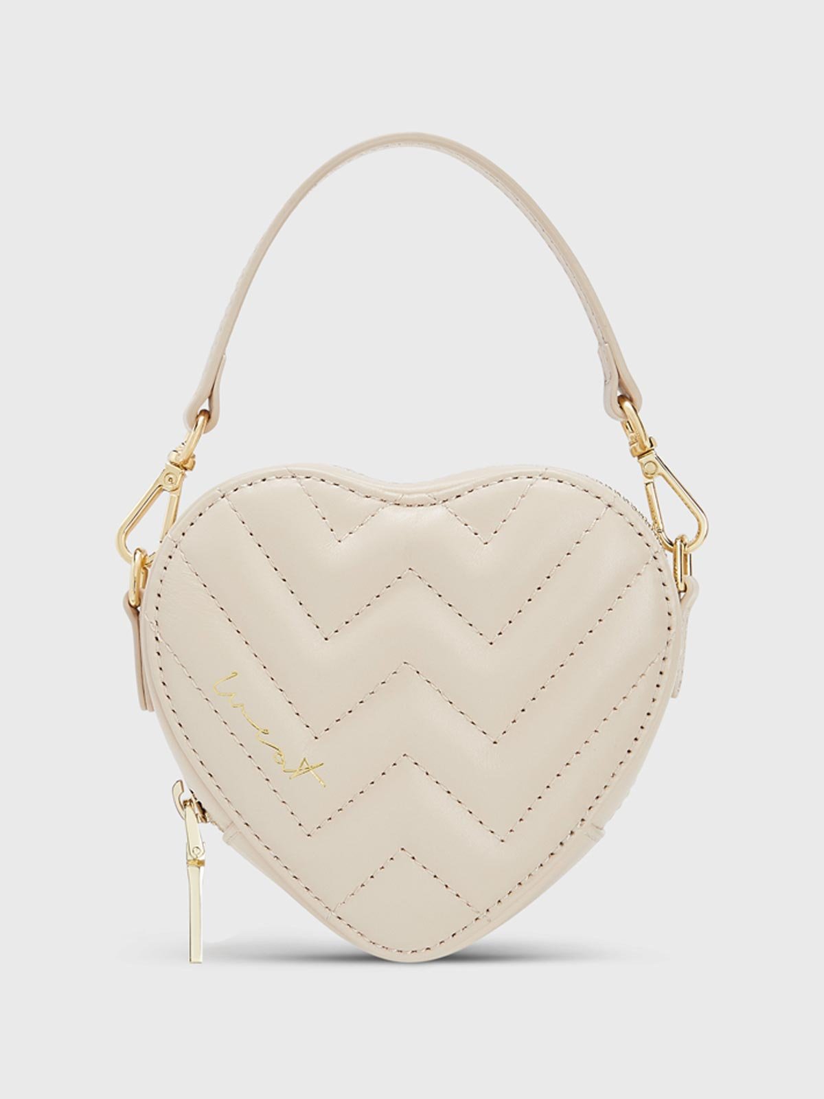 Herzförmige Tasche in Nude