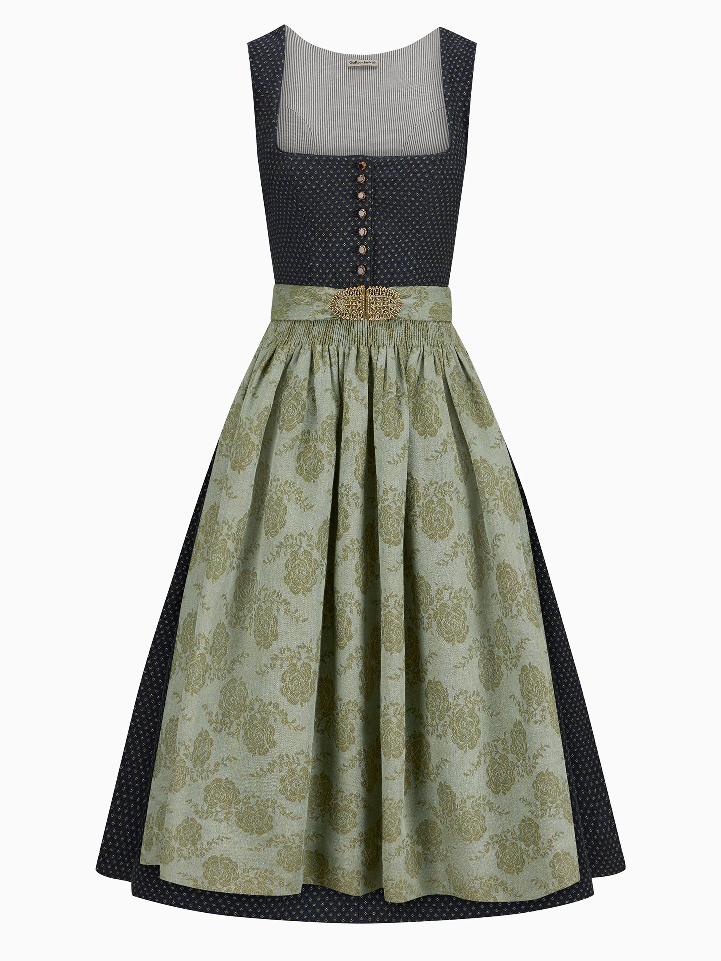 Dunkelblaues Dirndl mit rauten Muster