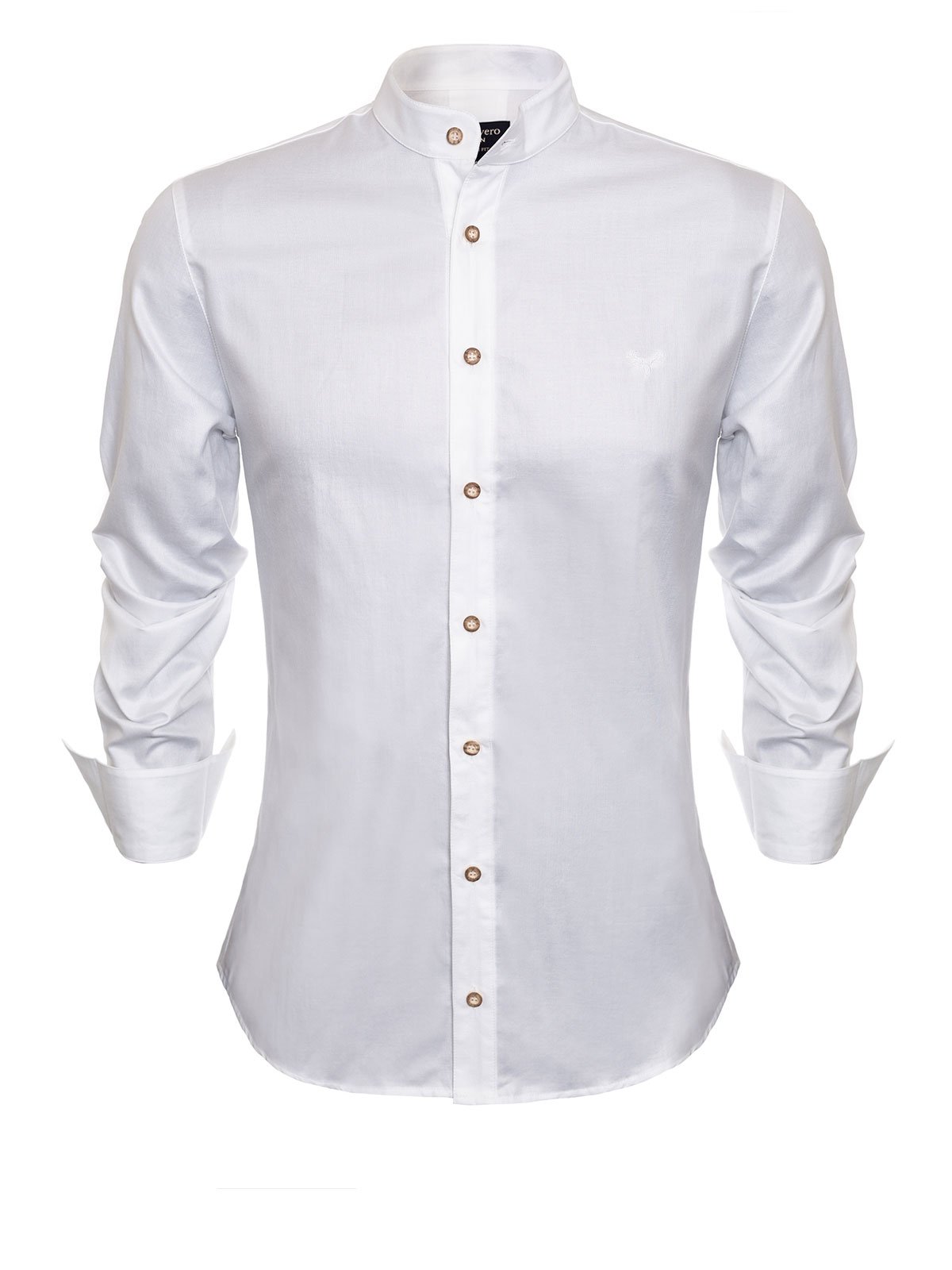 Weißes Slim Fit Trachtenhemd