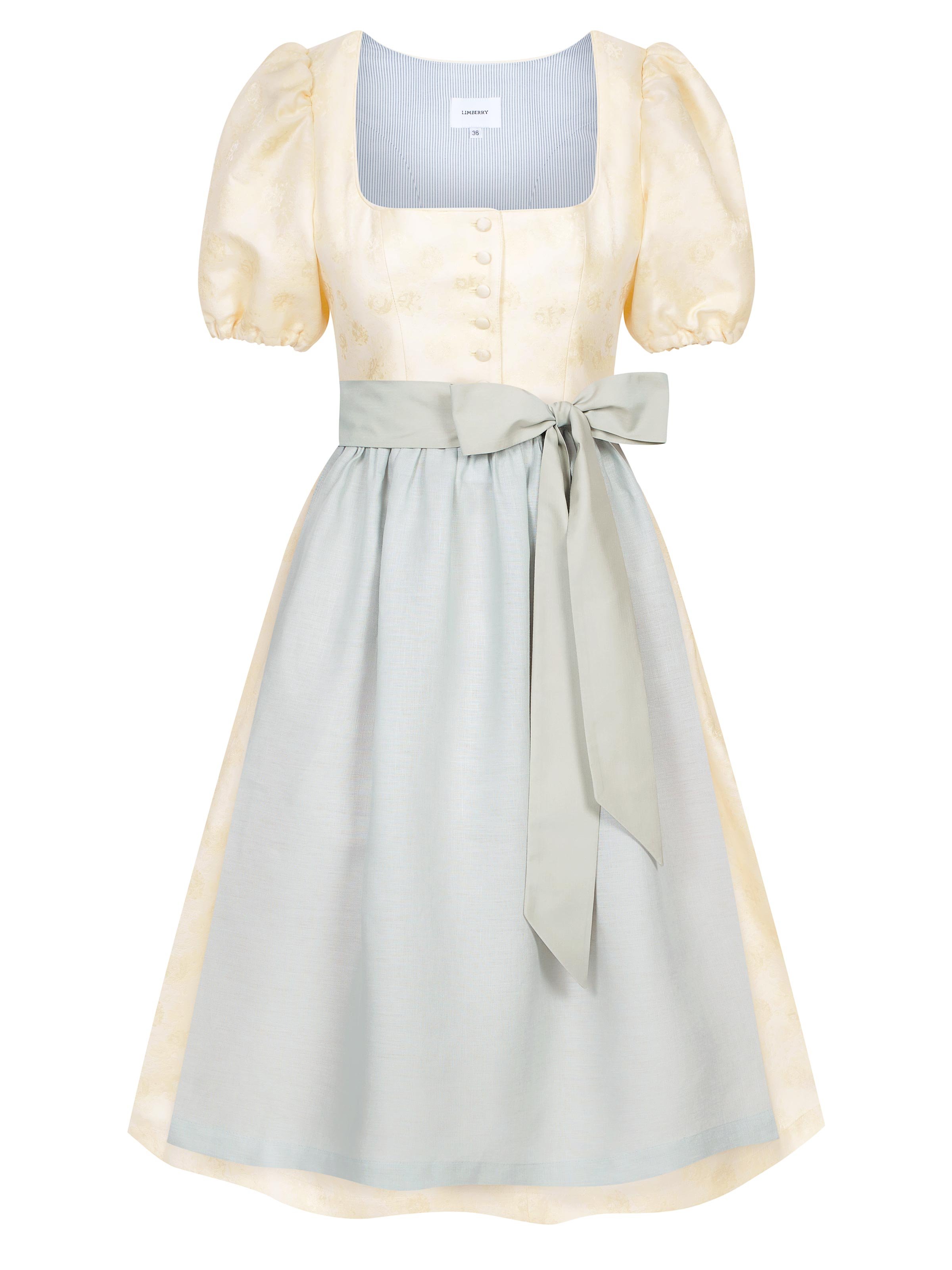 Gelbes Dirndl mit Puffärmeln