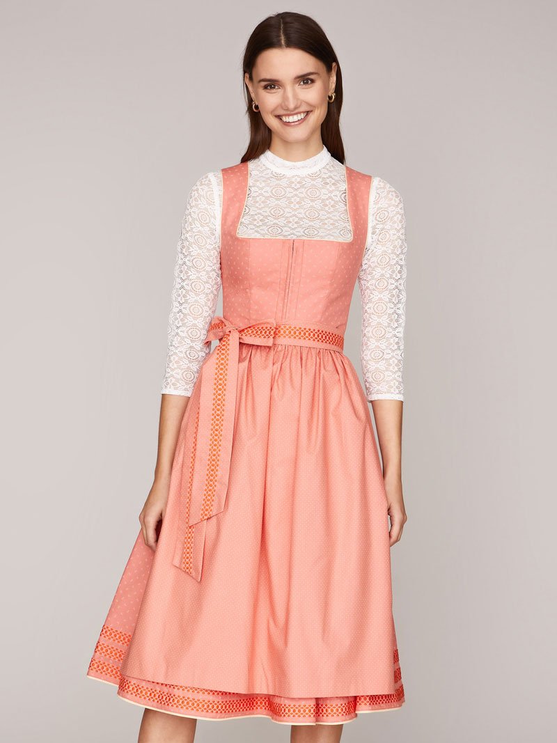 Lachs-farbenes Dirndl 