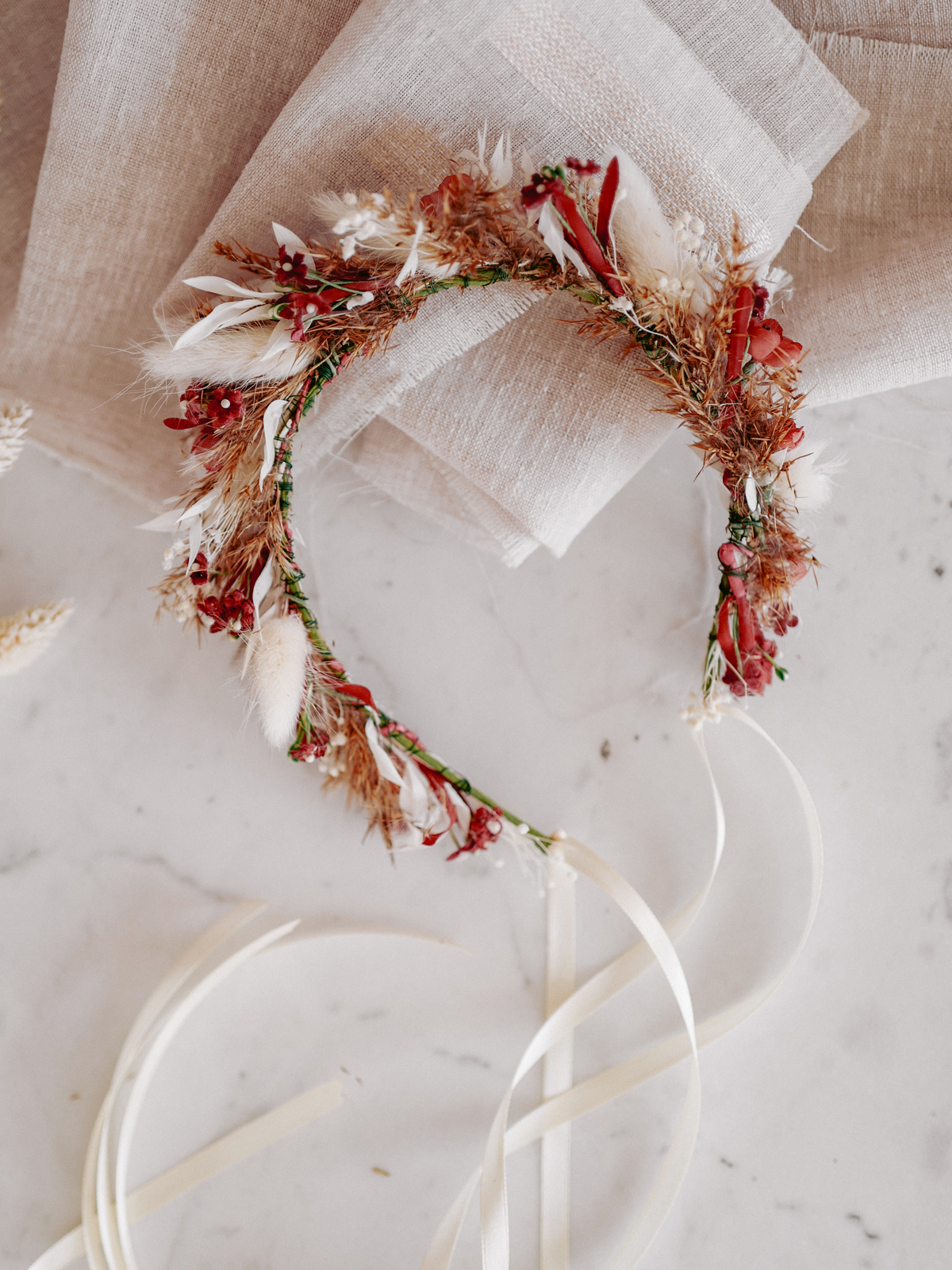 Flowercrown in Beerentönen