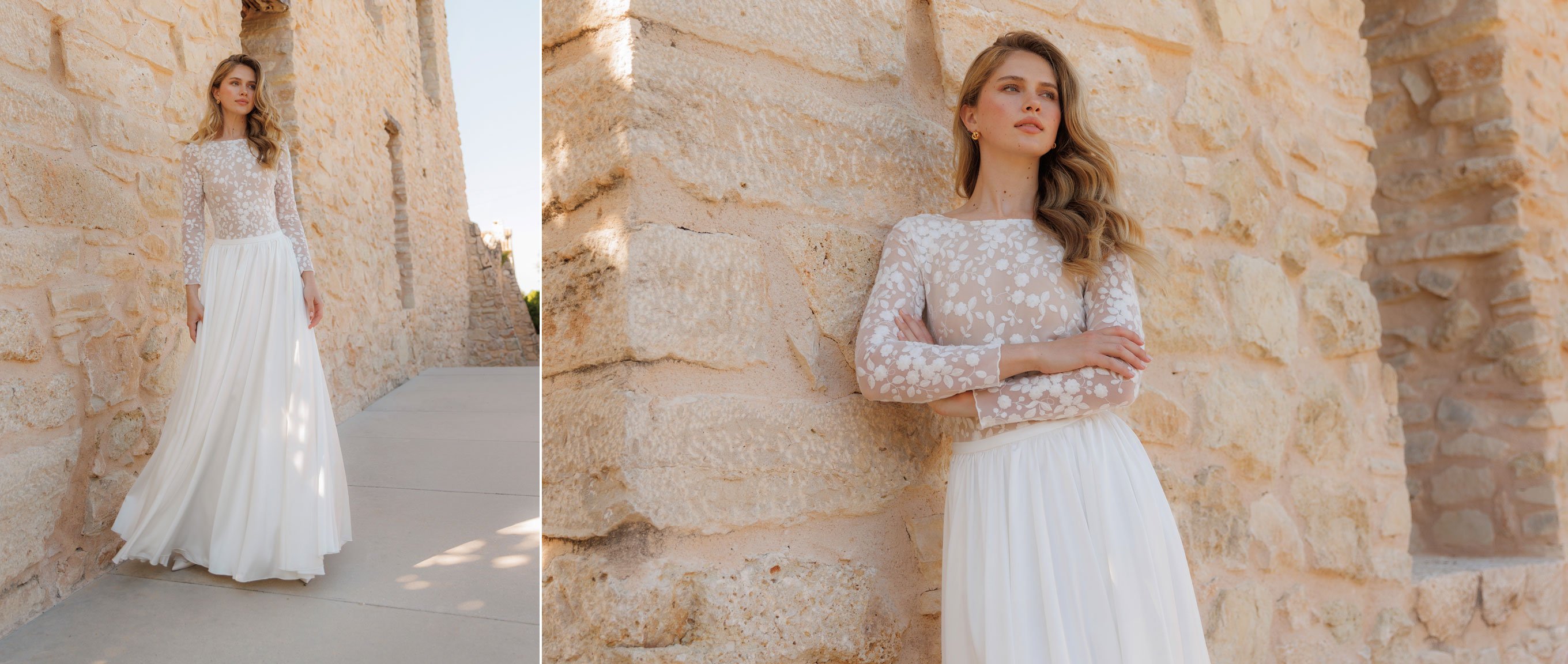 Standesamt Brautkleid Rückenfrei mit Blumenmuster