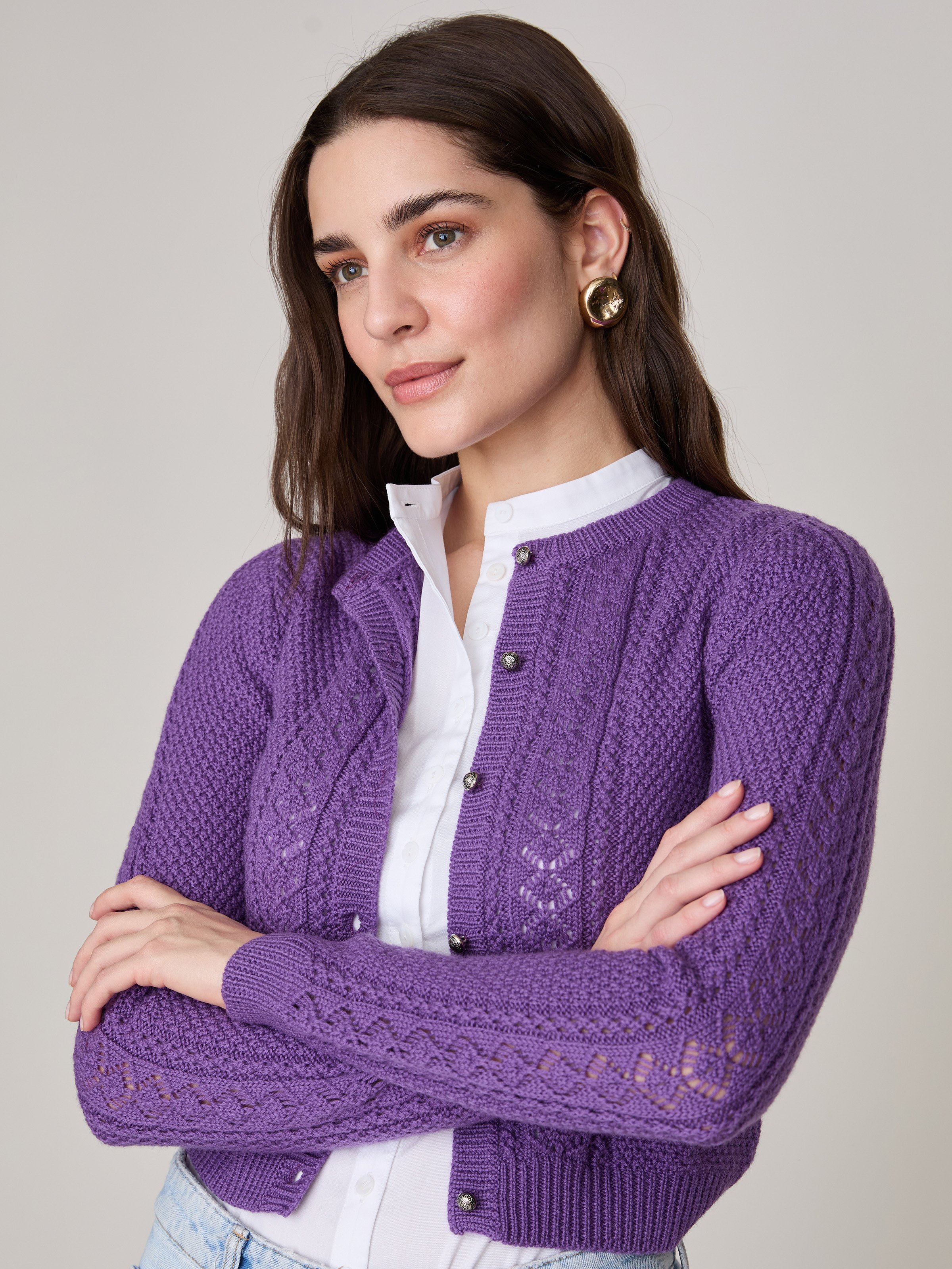 Strickjacke in Violett