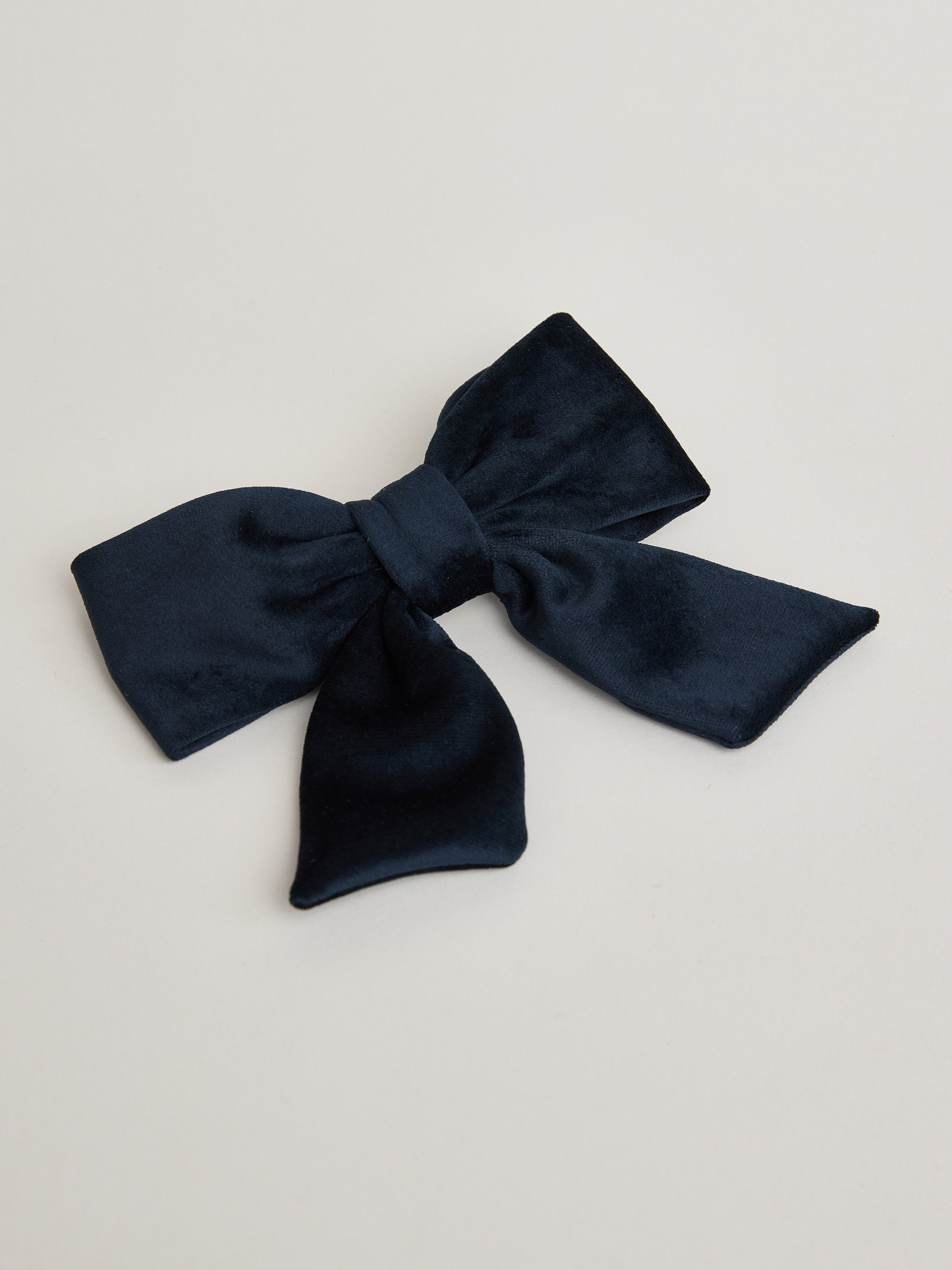Dunkelblaue Haarspange mit Schleife