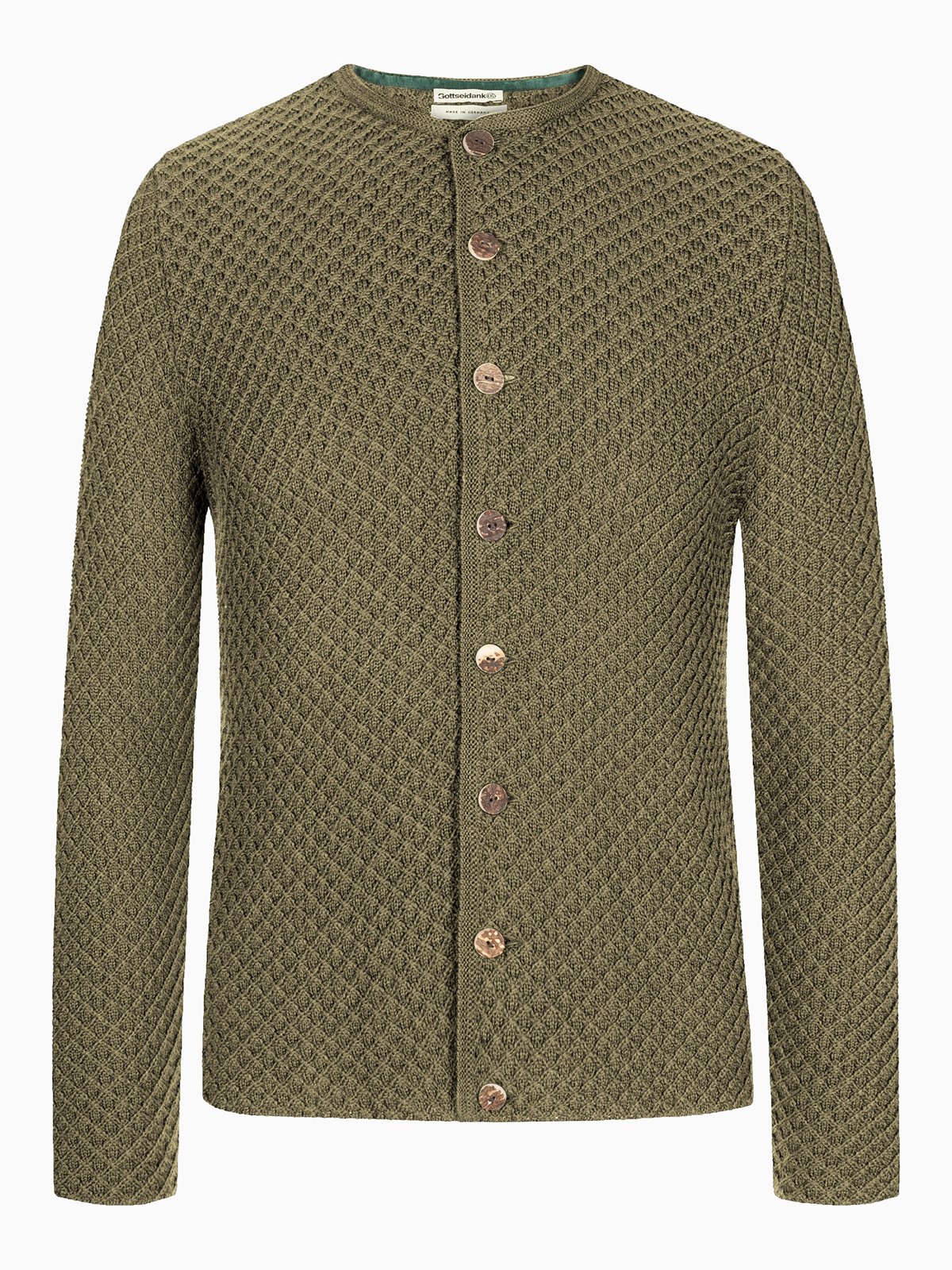 Olivfarbene Strickjacke