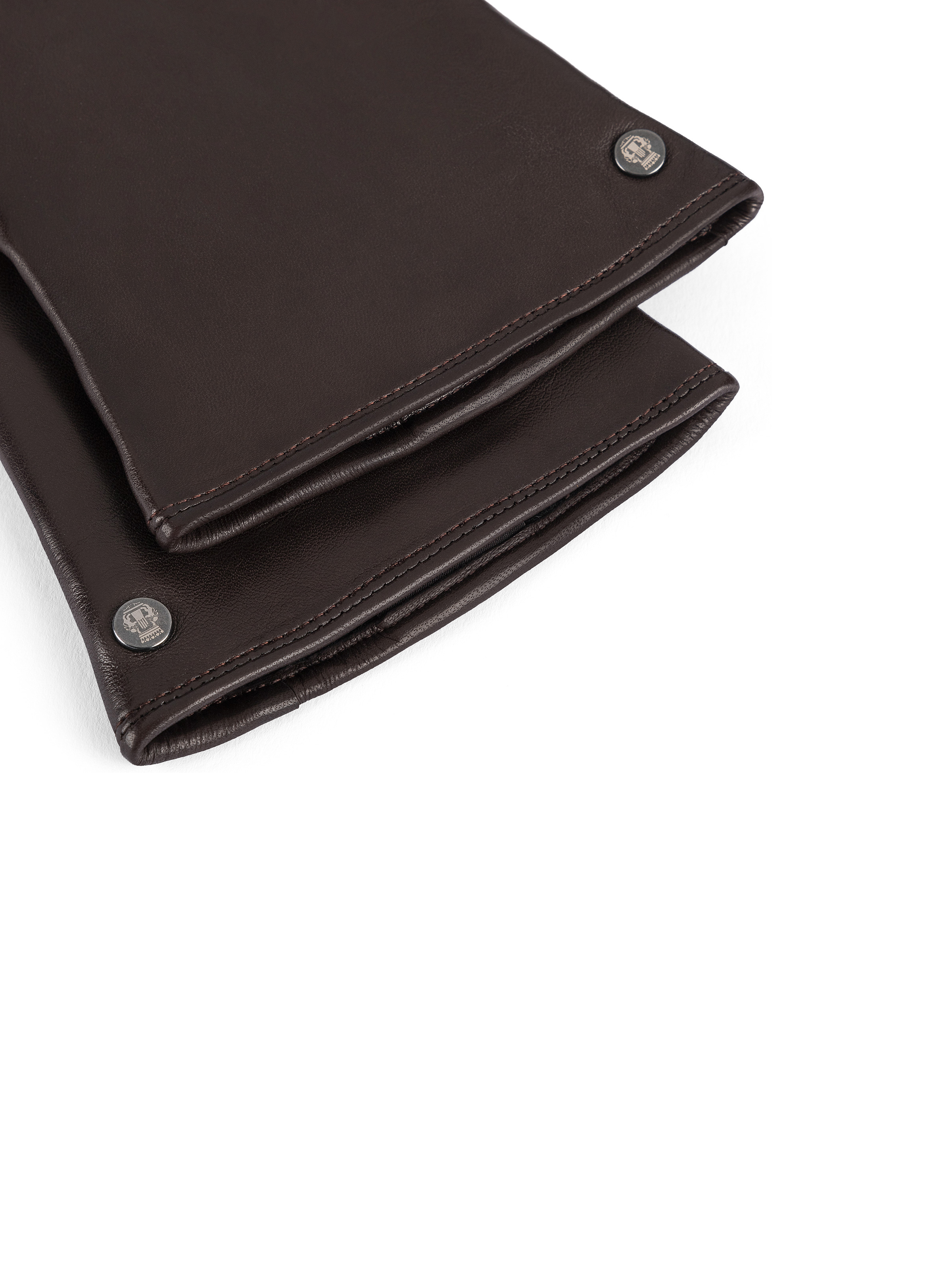 Brauner Handschuh aus Leder mit Touch-Funktion
