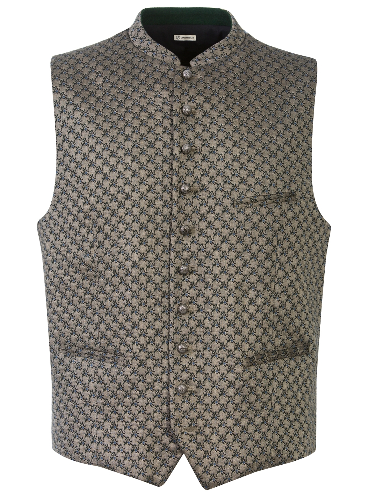 Beige Trachtenweste mit Muster
