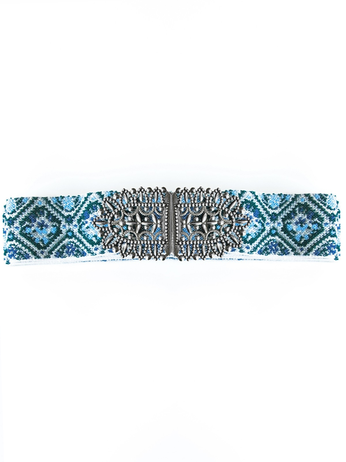 Blauer Stretch-Trachtengürtel