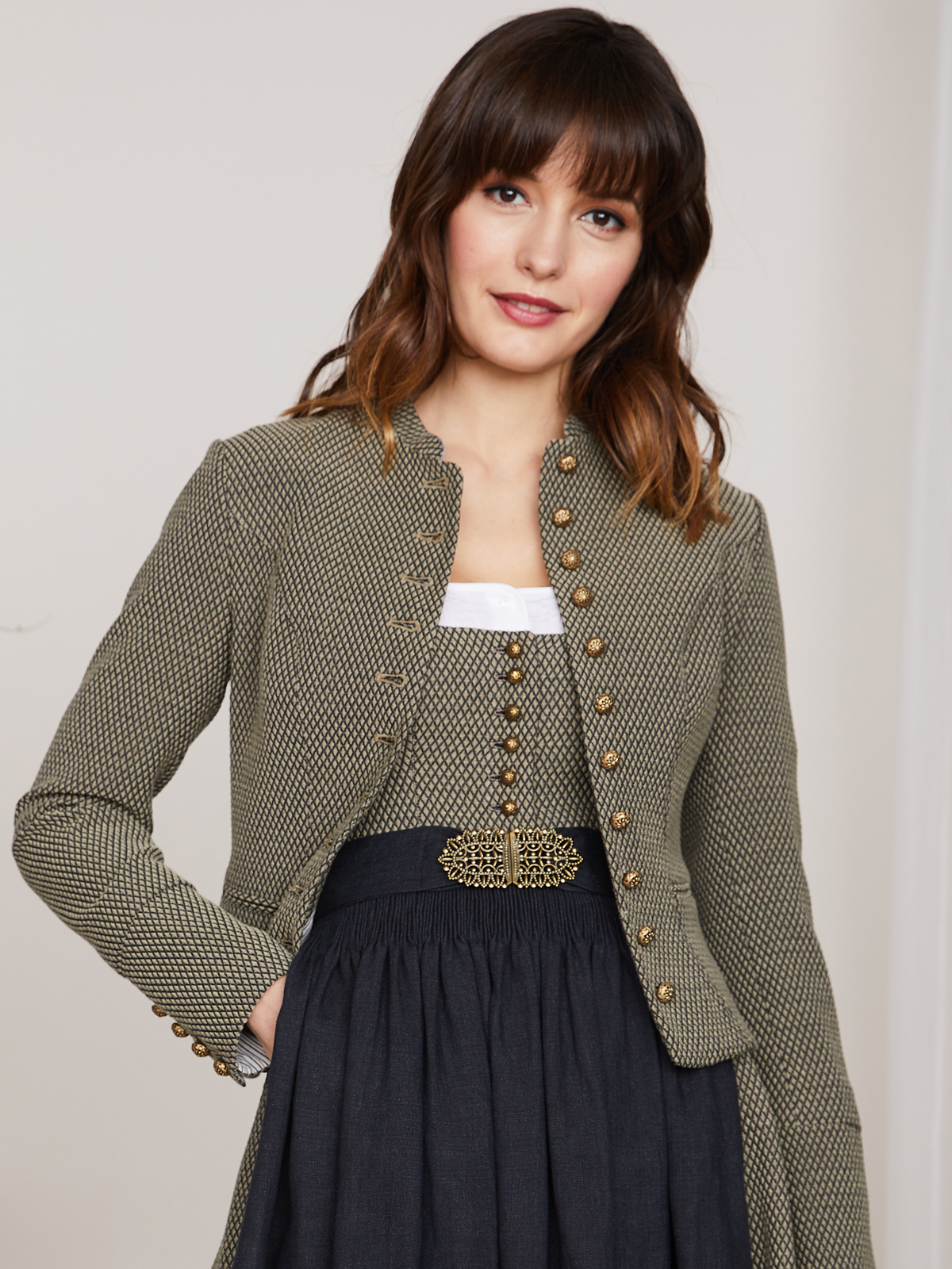 Elegante Miederjacke in Heugrün