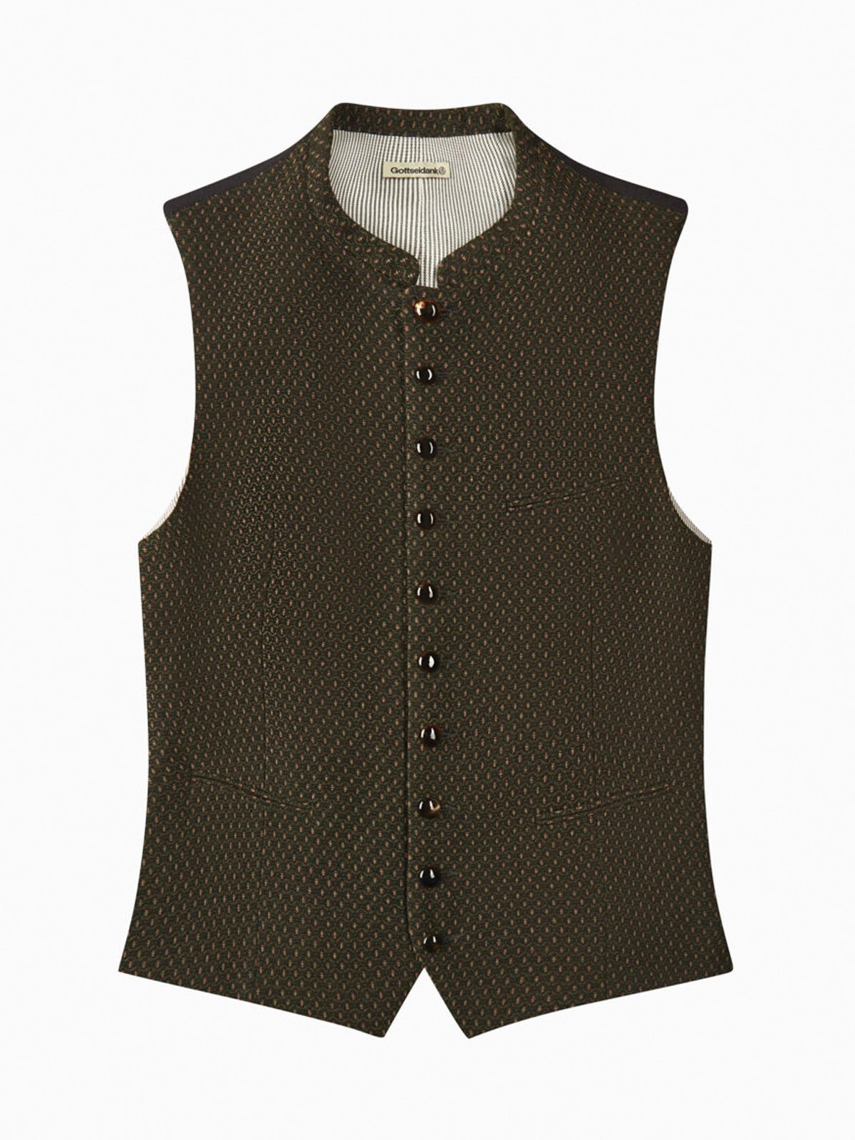 Grüne Trachtenweste mit Rautenmuster