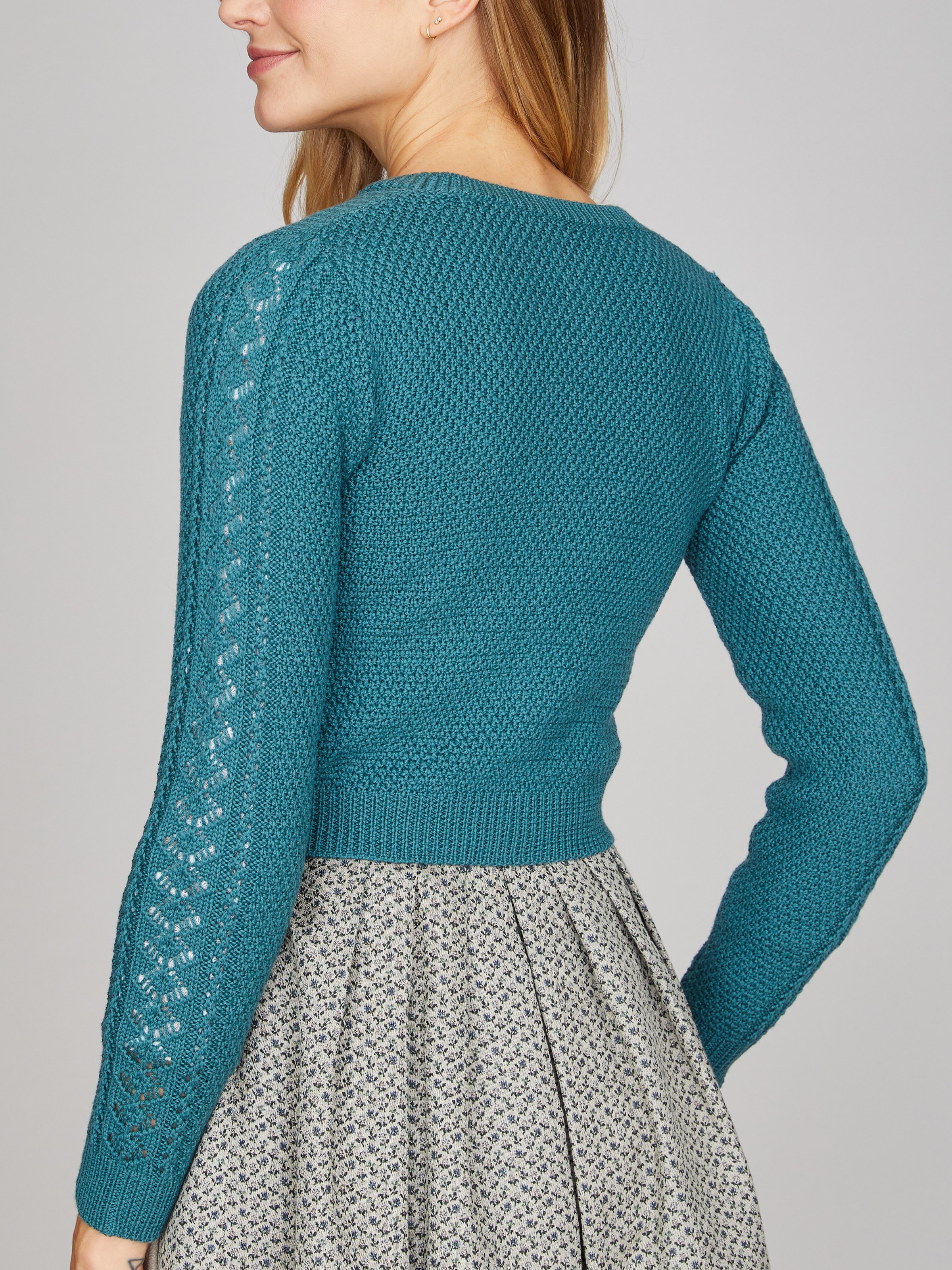 Petrolblaue Strickjacke Petrolblaue Strickjacke