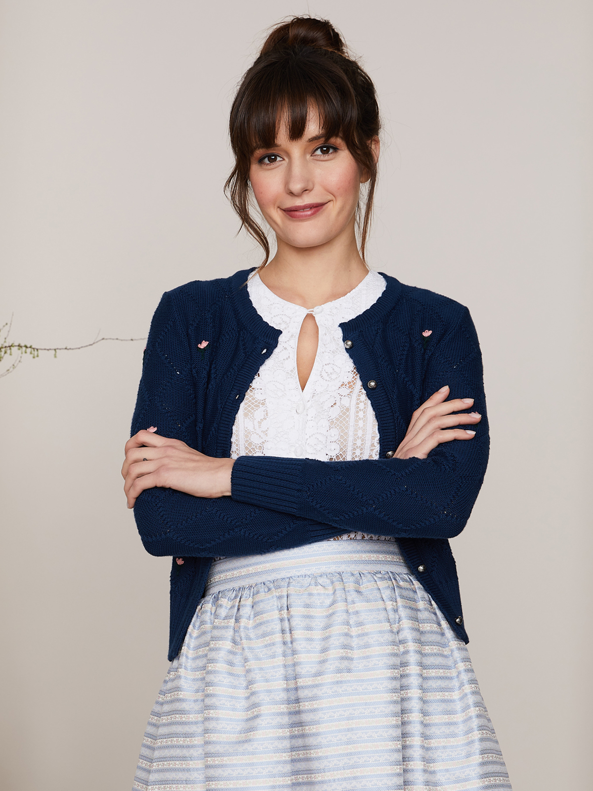 Strickjacke in trendigem Denim-Blau