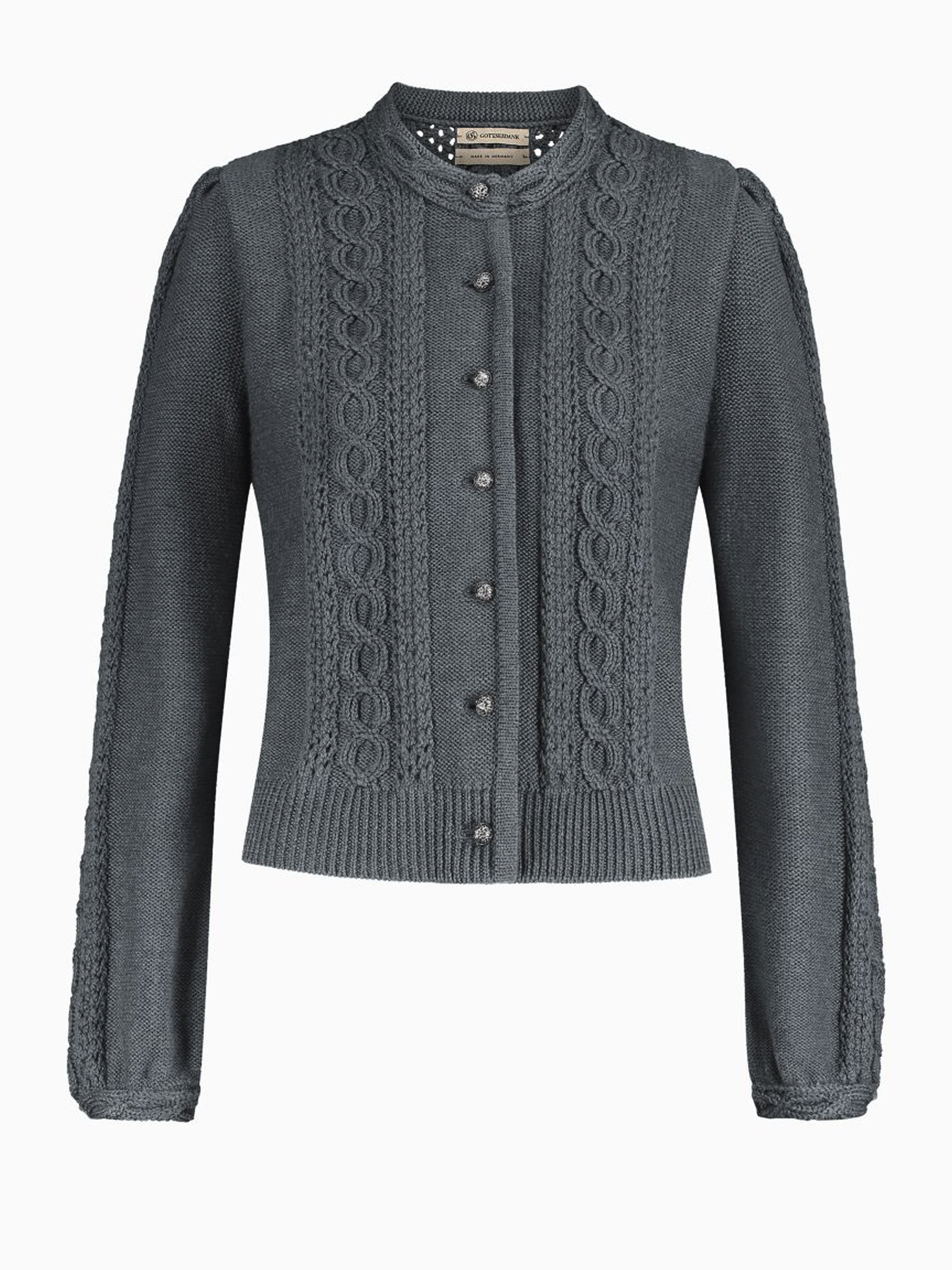 Zinngraue Oversized Strickjacke 