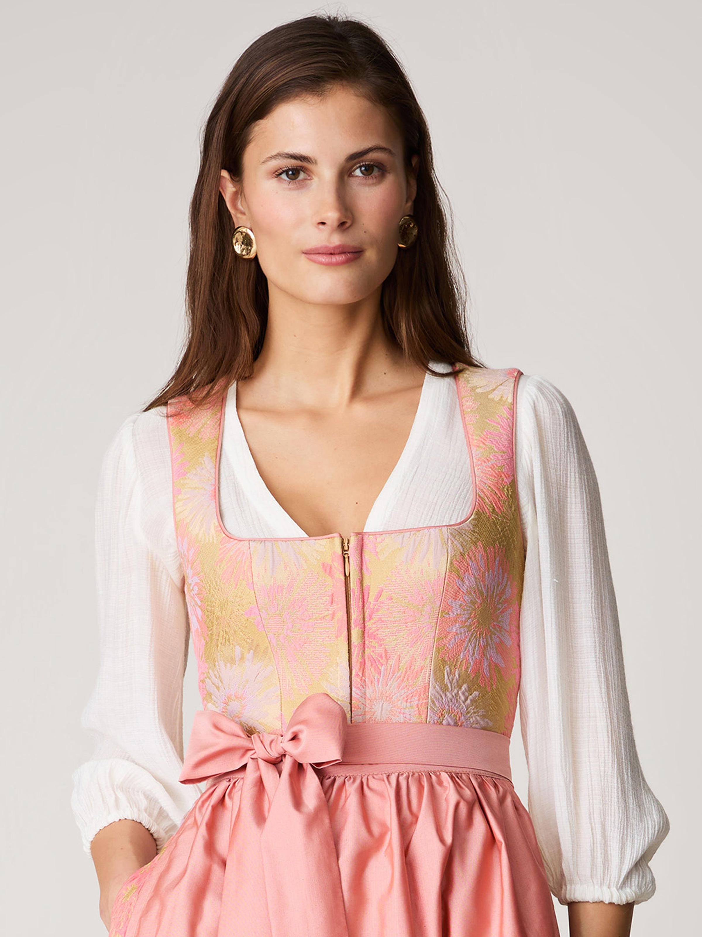 Weiße Langarm-Dirndlbluse