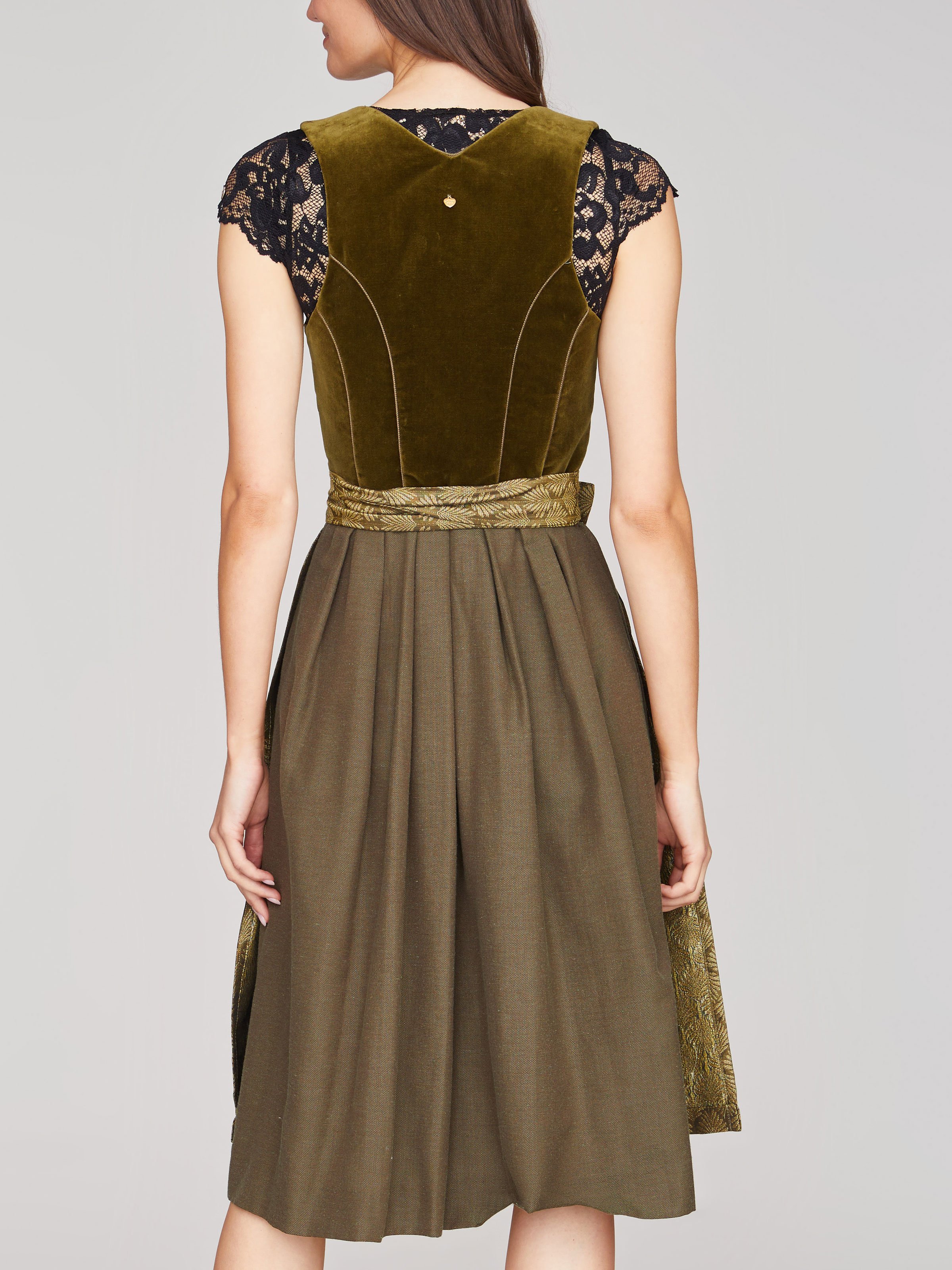 Olivgrünes Dirndl mit Samt-Mieder Olivgrünes Dirndl mit Samt-Mieder