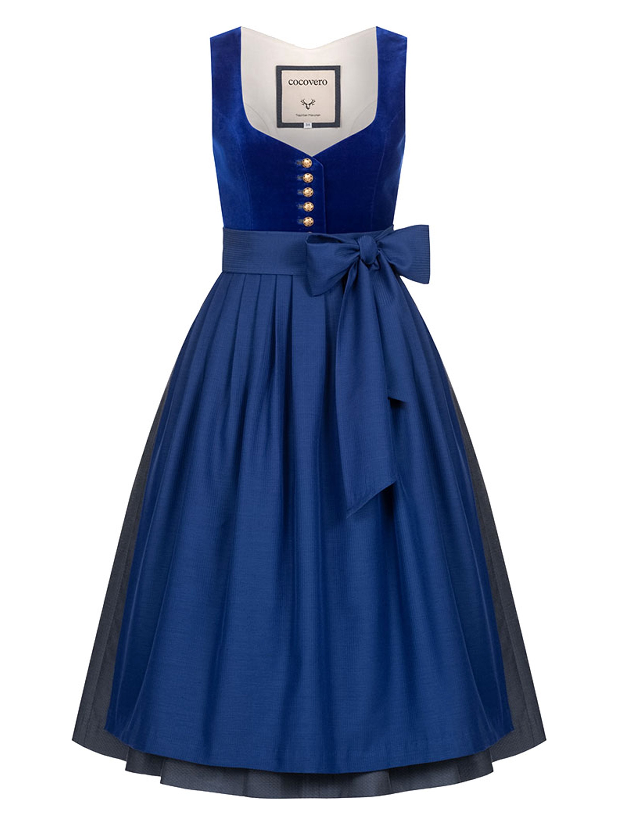 Dunkelblaues Dirndl mit Samt-Mieder