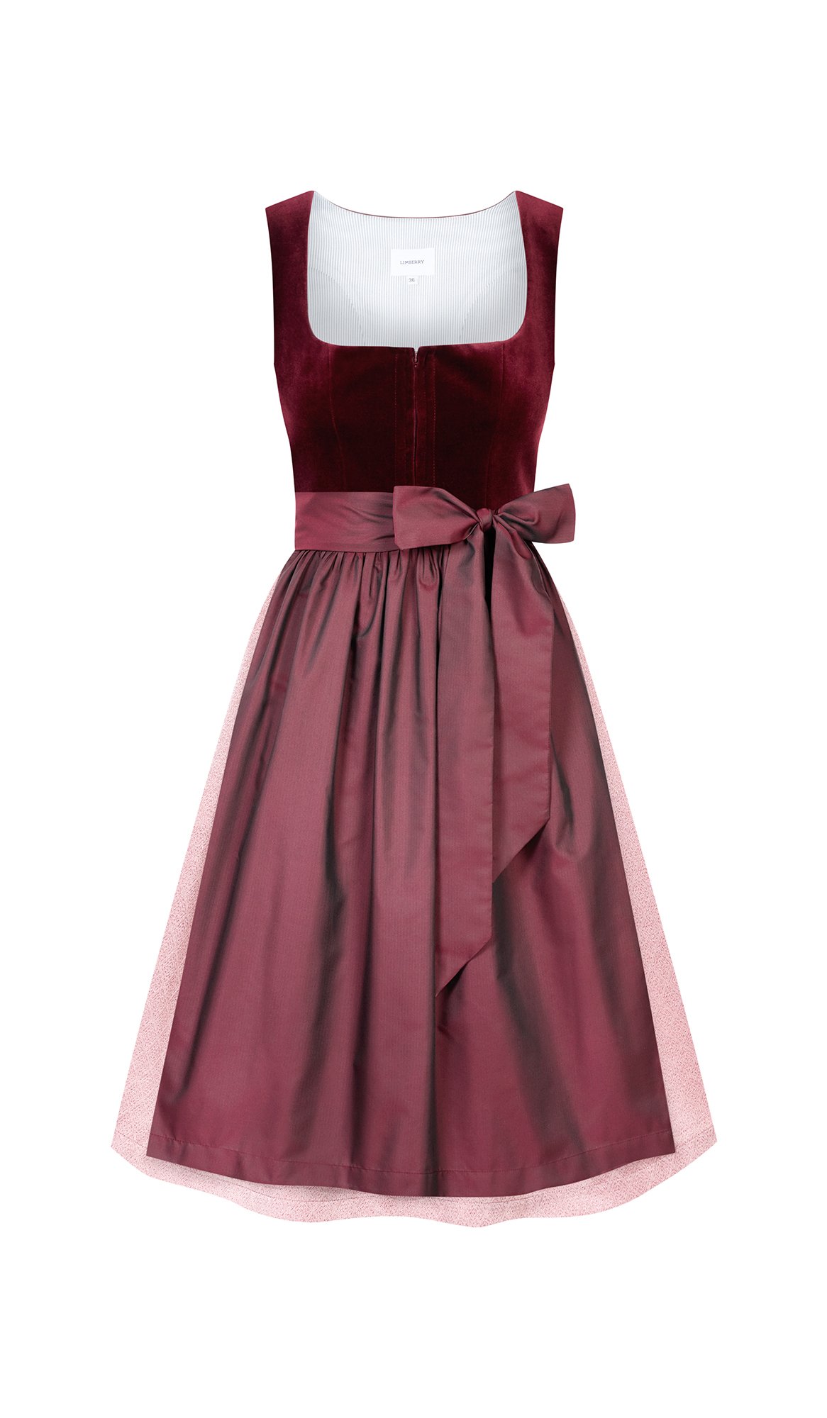 Dunkelrotes Dirndl mit Samt-Mieder