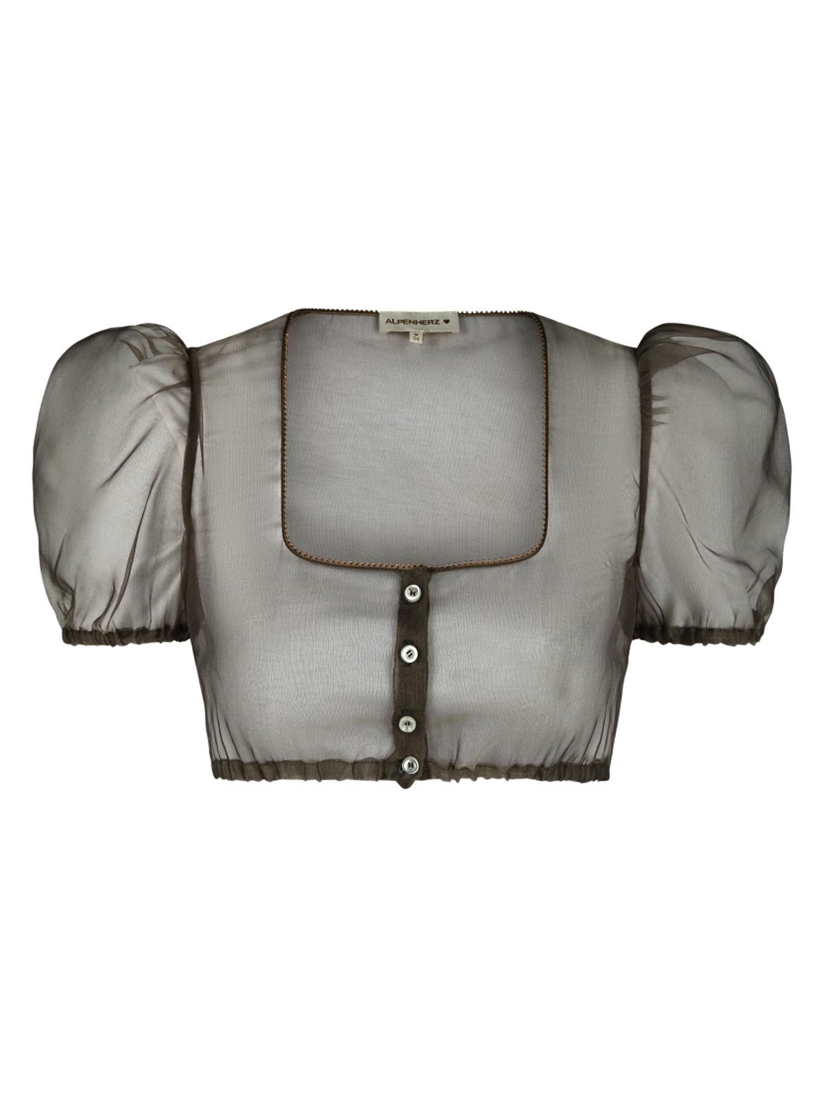 Transparente Dirndlbluse in Taupe