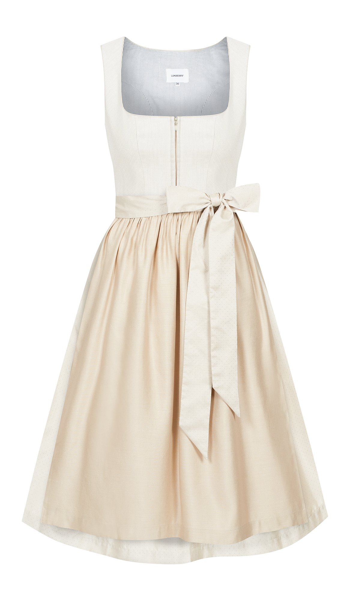 Beiges Dirndl mit zwei Schürzen 