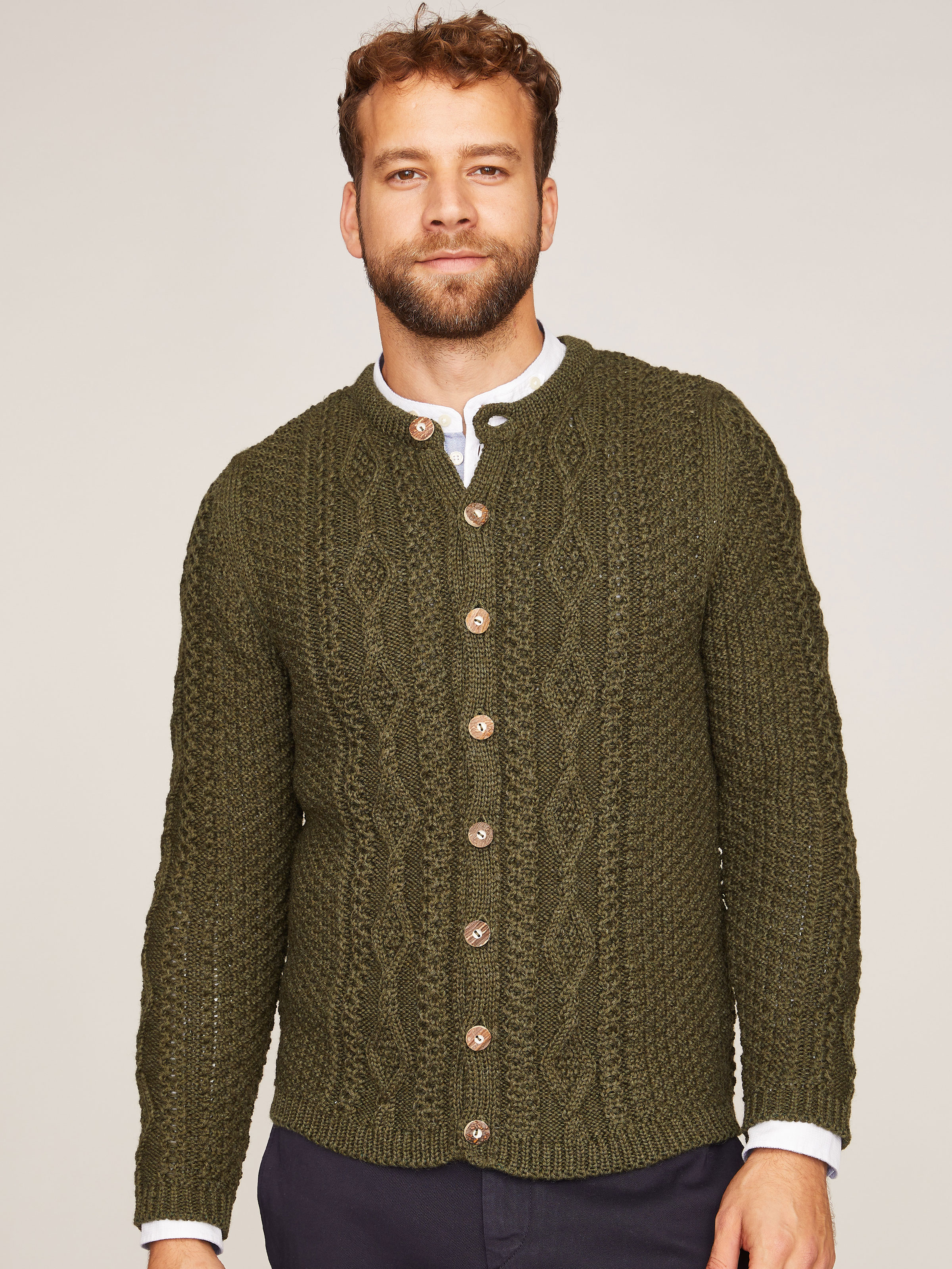 Herren Strickjanker grün